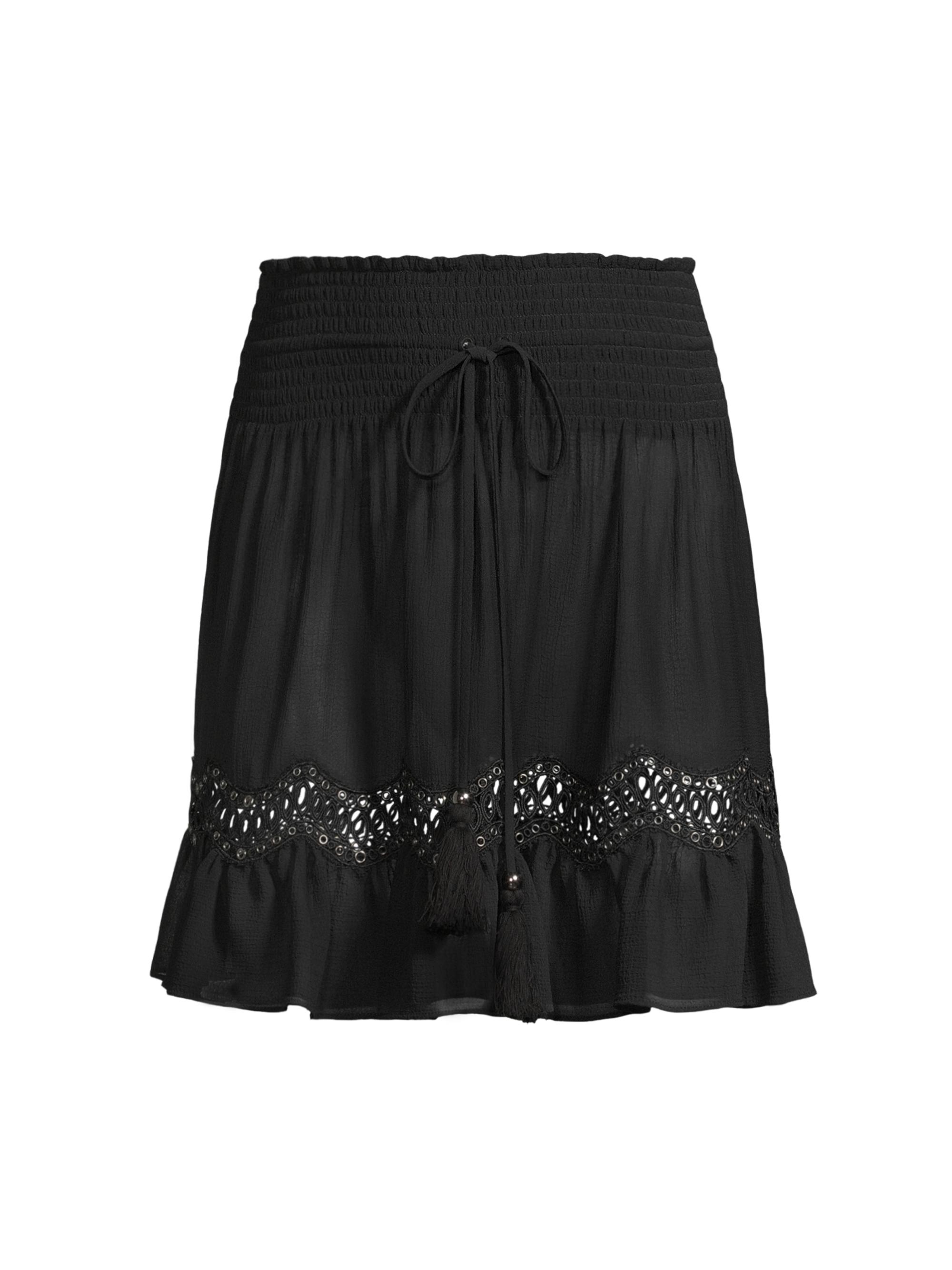 Ramy Brook Women's Chiffon Grommet Miniskirt - Black