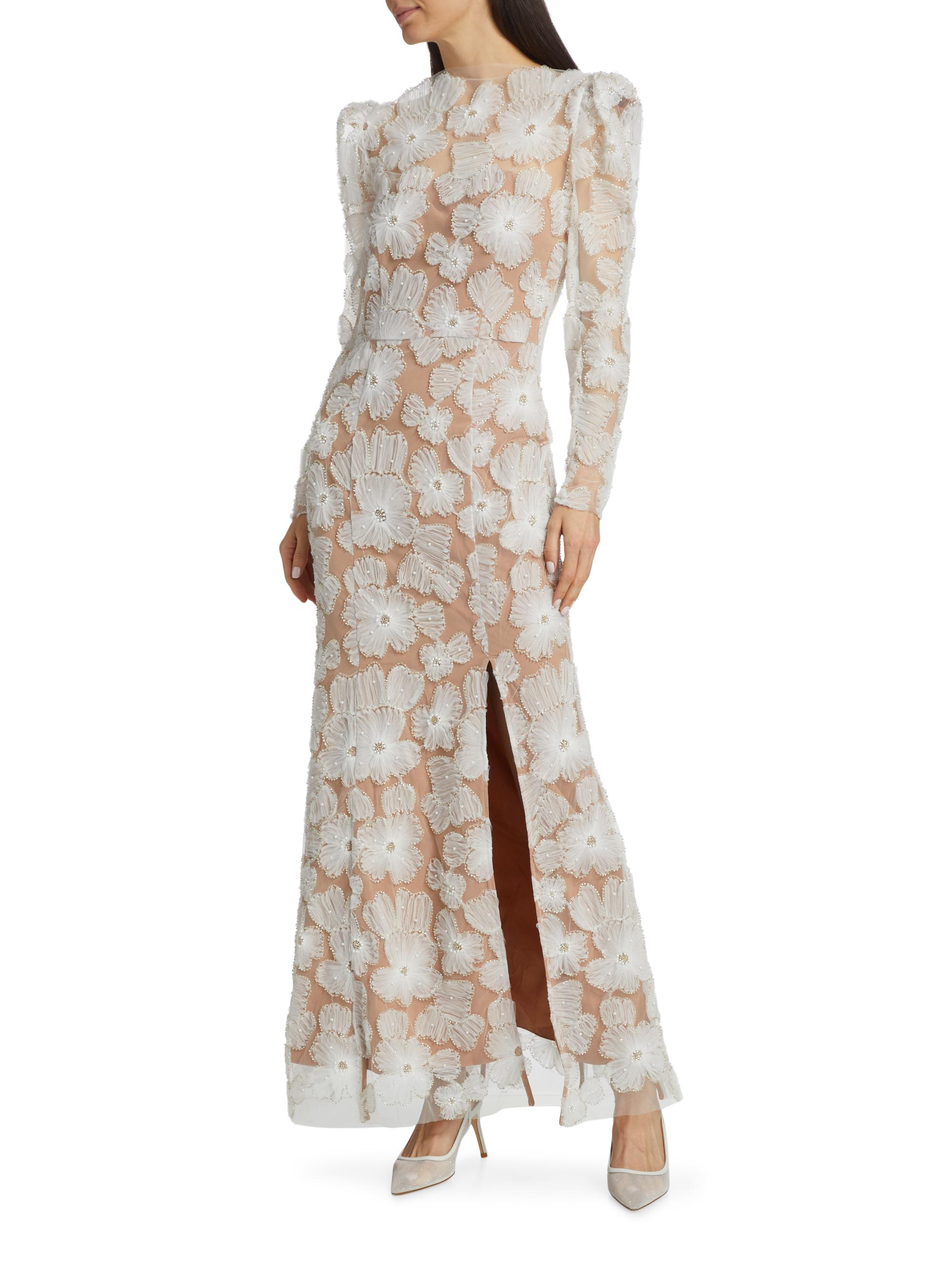 Lace Dress Elliatt Divine Dress Elliatt The New Bride Darcy Embellished  Mesh Gown White