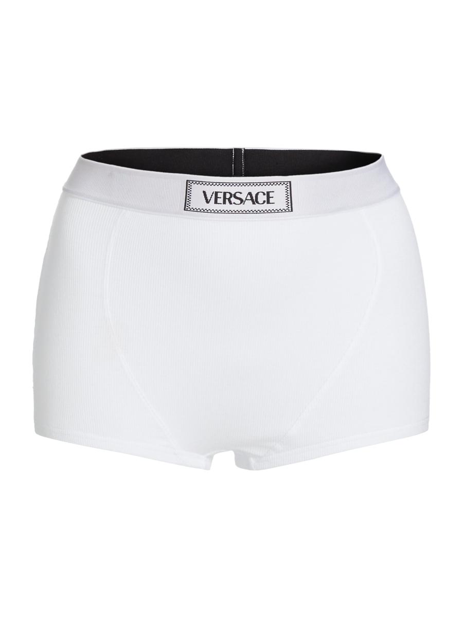 Versace Culotte High-Waisted Rib-Knit Boyshort | Saks Fifth