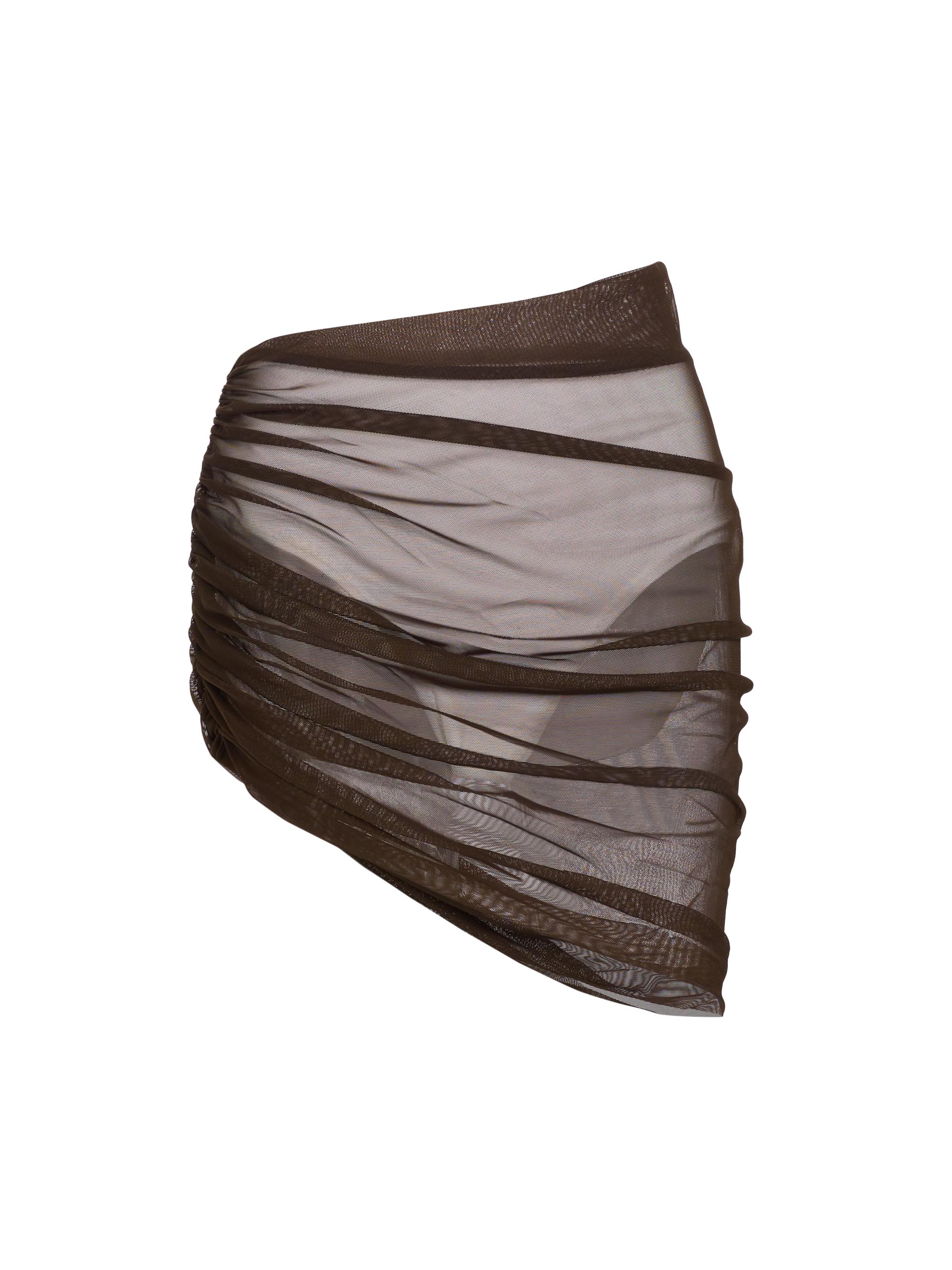 Norma Kamali Women's Diana Shirred Mesh Cover-Up - Chocolate