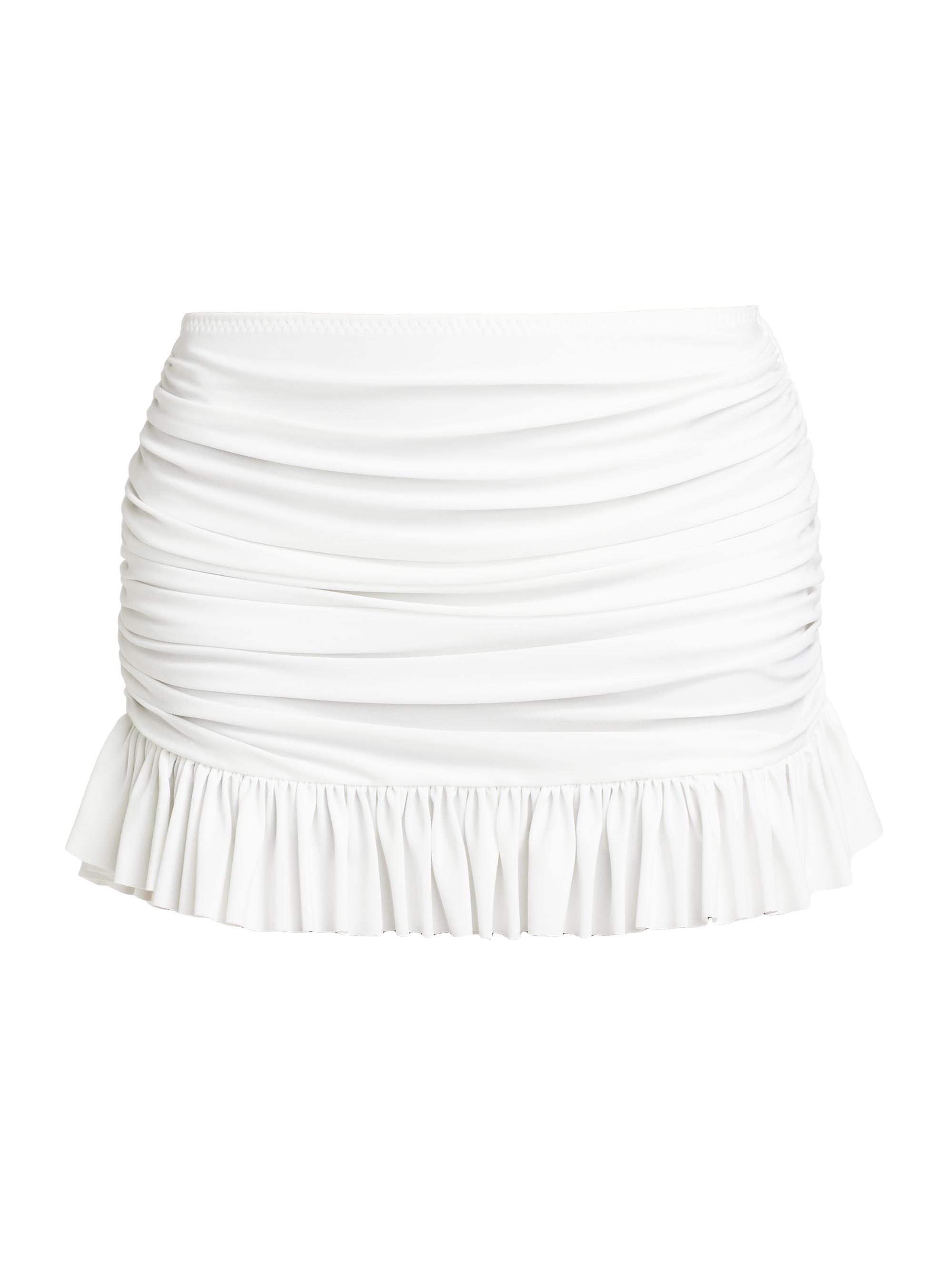 Norma Kamali Women's Richie Ruched Swim Skirt - Snow White