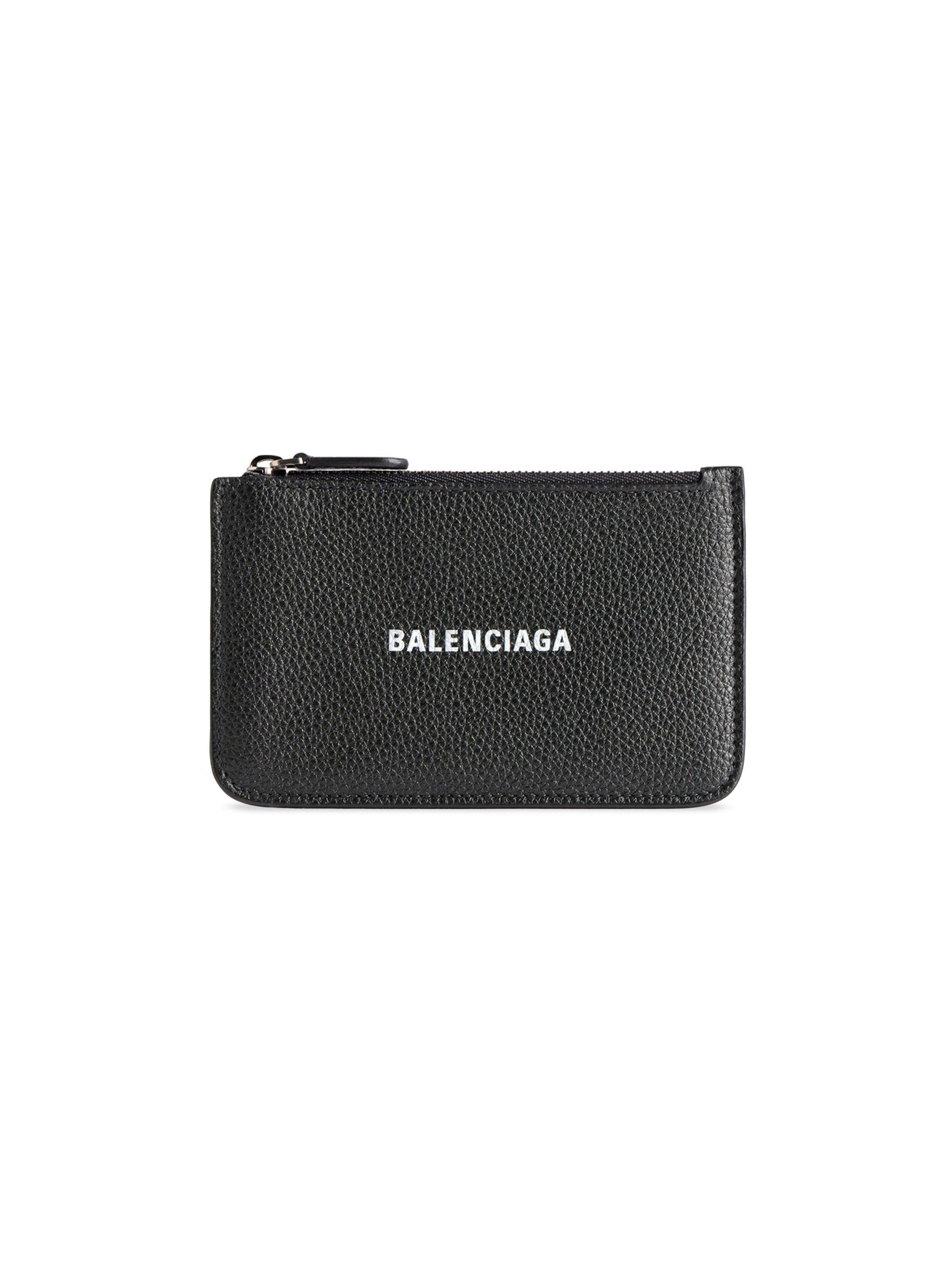 Balenciaga Women's Cash  Long Coin and Card Holder Metallized - Dark Grey White