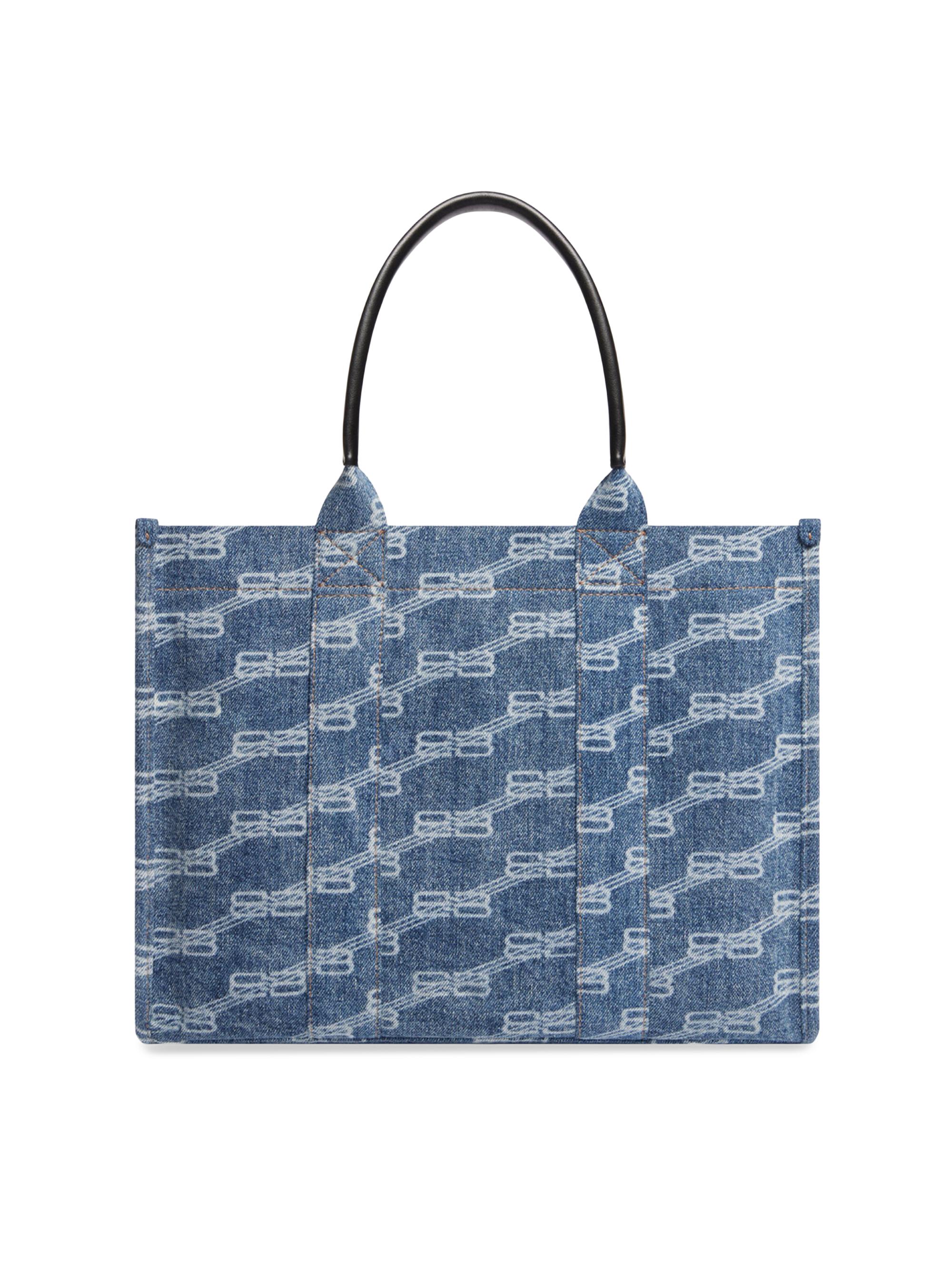 バッグ BALENCIAGA BB LOGO ENAMEL TOTE HAND BAG Balenciaga Hardware Medium Tote Bag BB Monogram Bleached Denim