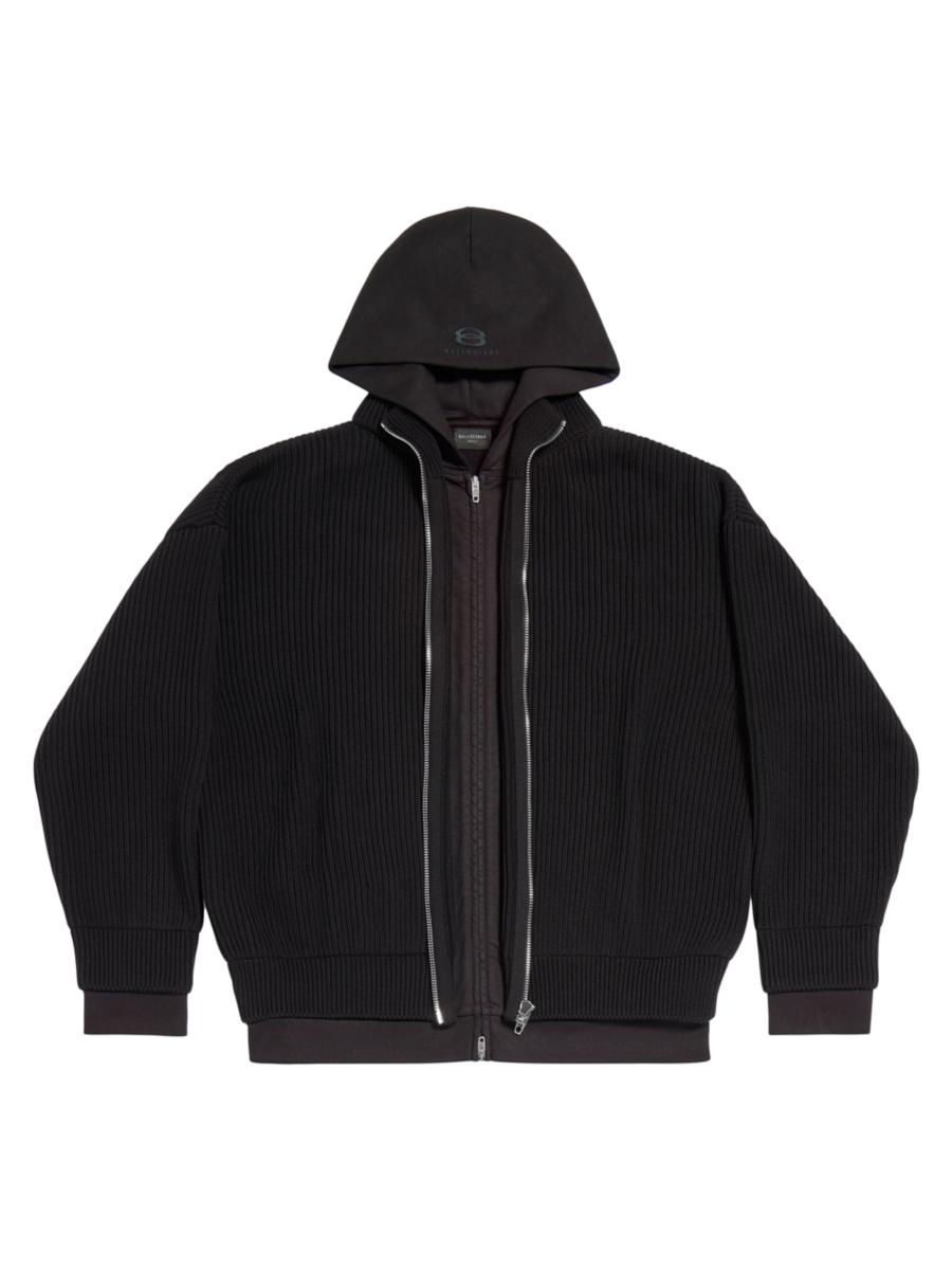 Shop Balenciaga Unity Sports Icon Layered Zip-Up Hoodie Shop Balenciaga Unity Sports Icon Layered Zip-Up Hoodie