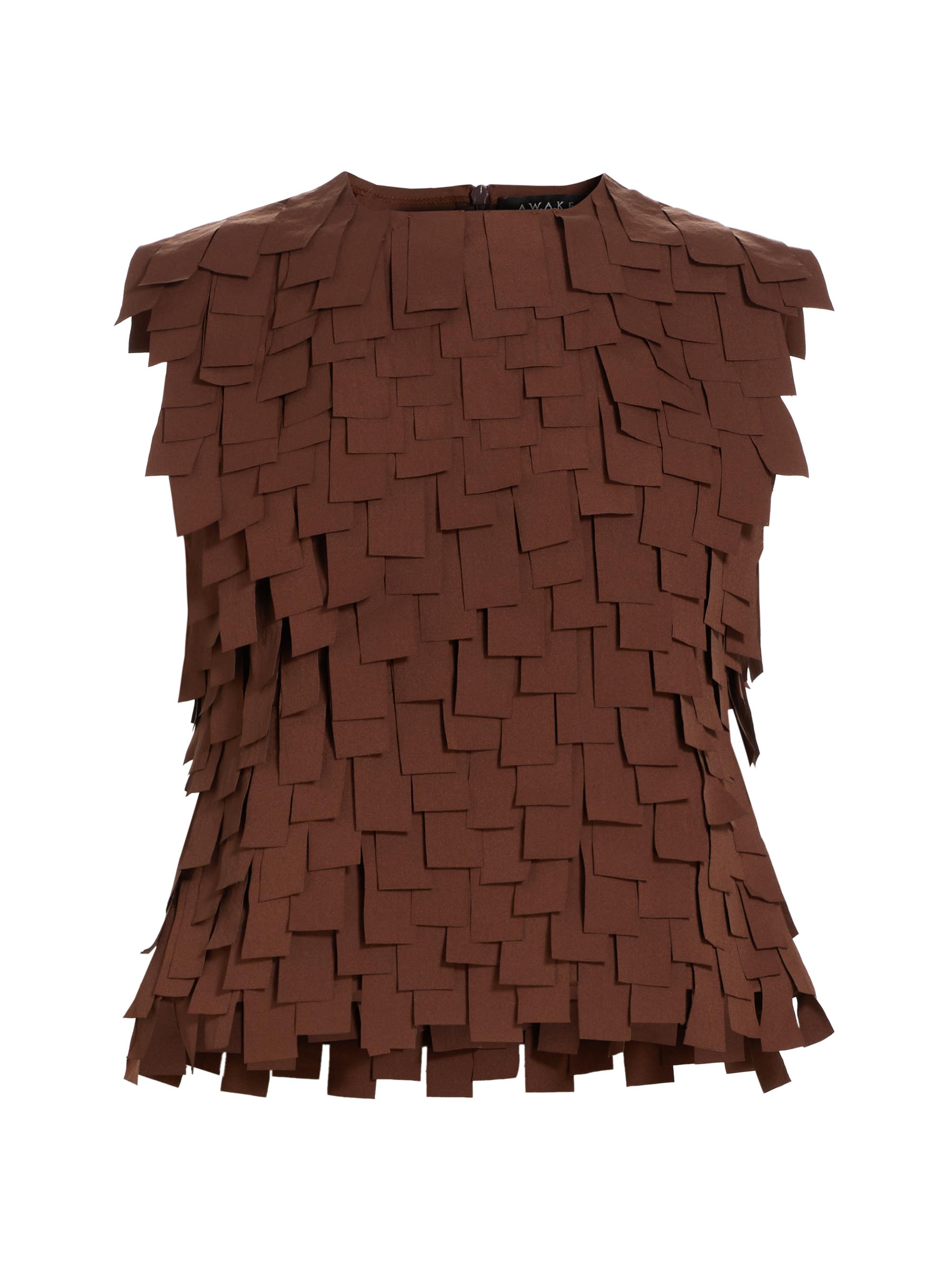 A.W.A.K.E. Mode Women's Rectangle Sleeveless Top - Brown
