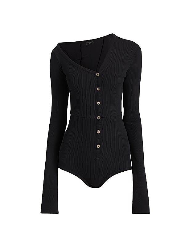 Shop A.W.A.K.E. Mode Asymmetric Rib-Knit Bodysuit | Saks Shop A.W.A.K.E. Mode Asymmetric Rib-Knit Bodysuit | Saks