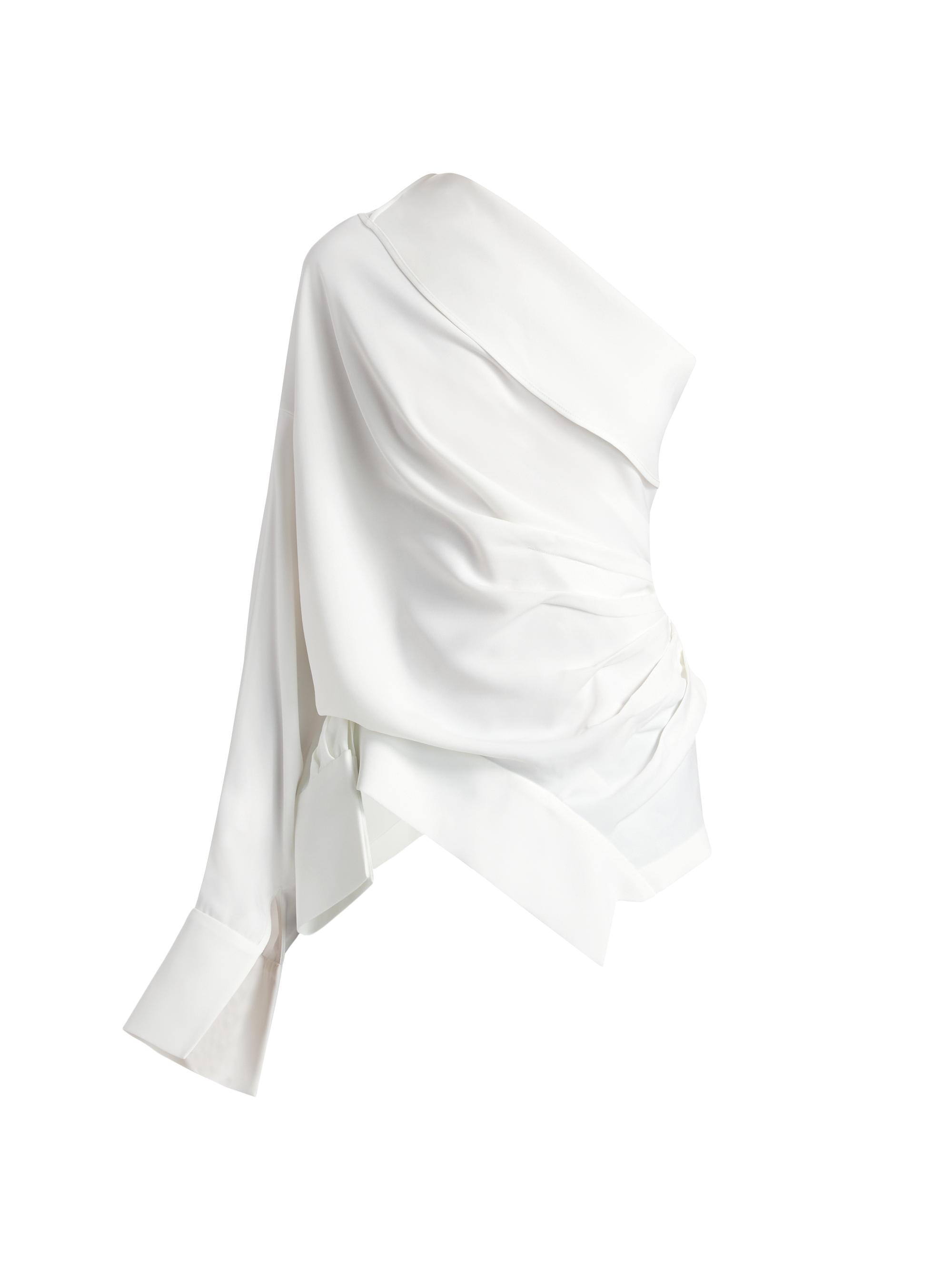 A.W.A.K.E. Mode Women's Main Upside Down Deconstructed Shirt - White