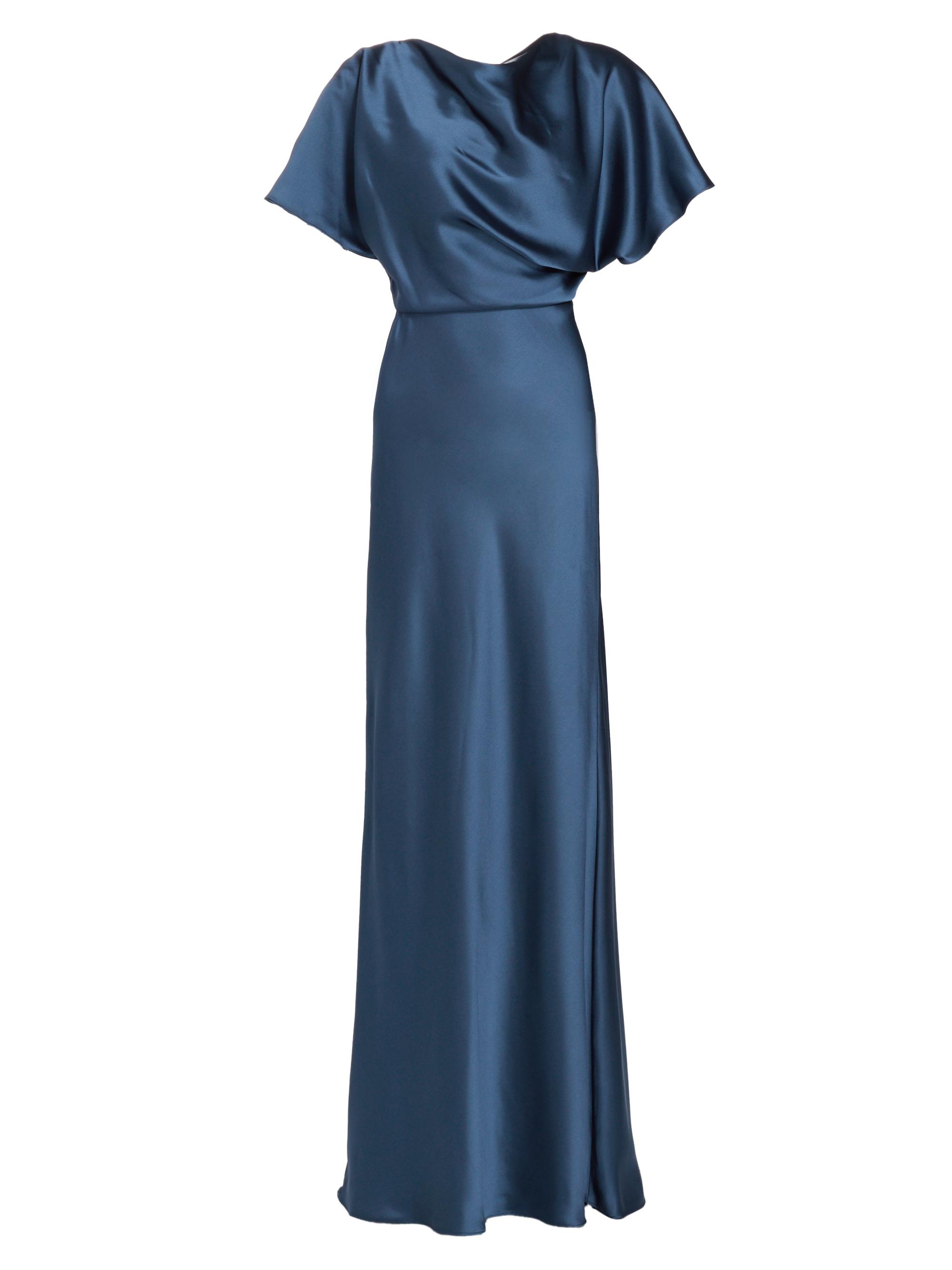 Amsale Women's Draped Satin Gown - French Blue