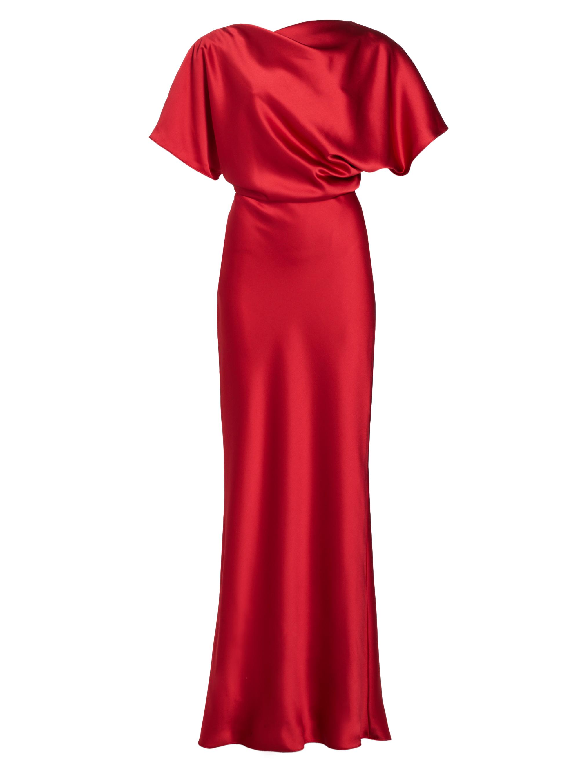knee length dresses for ladies Satin Draped Gown Rose / 6 main image 1