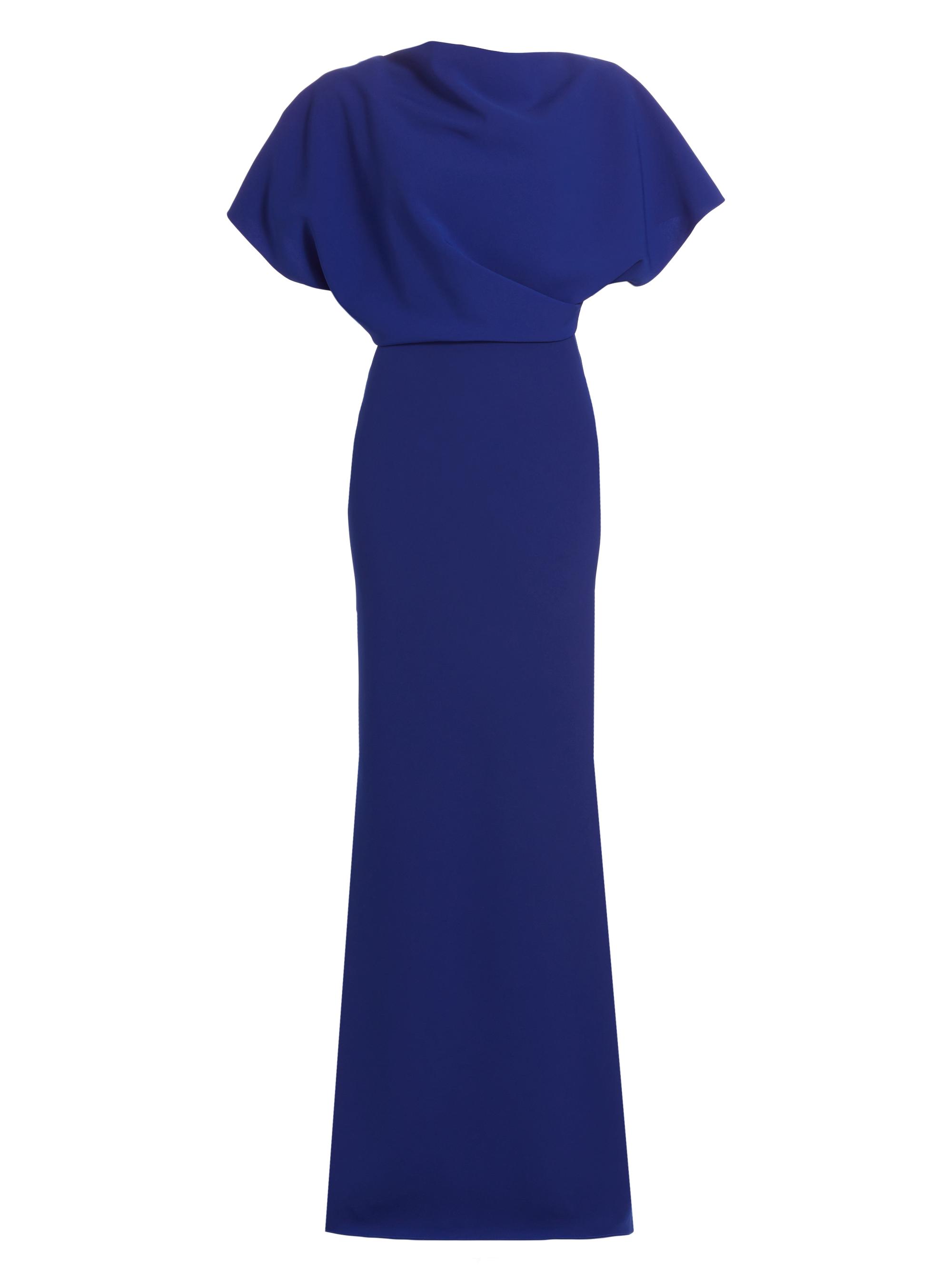 Amsale Women's Draped Crepe Gown - Cobalt