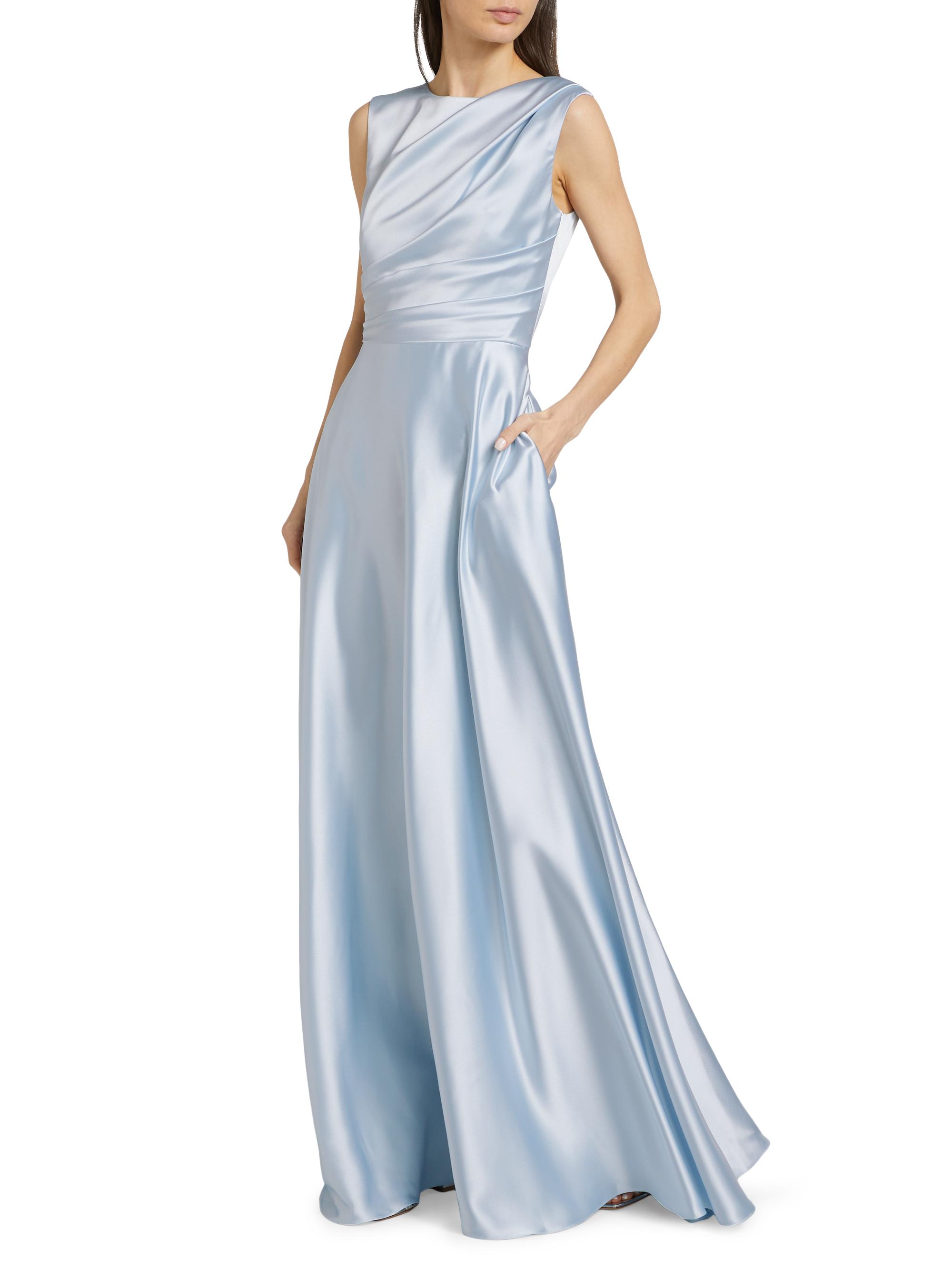 satin dress long prom Chic Ankle Length Strapless Classic Prom Dresses Long Slit Online