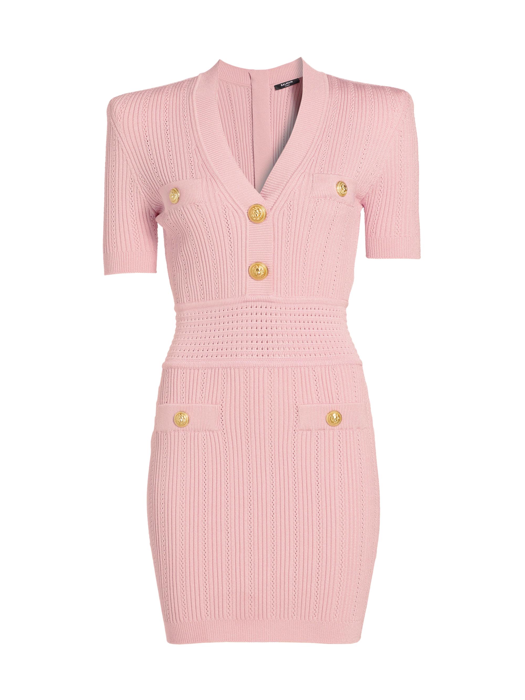 Shop Balmain V-Neck Knit Minidress | Saks Fifth Avenue