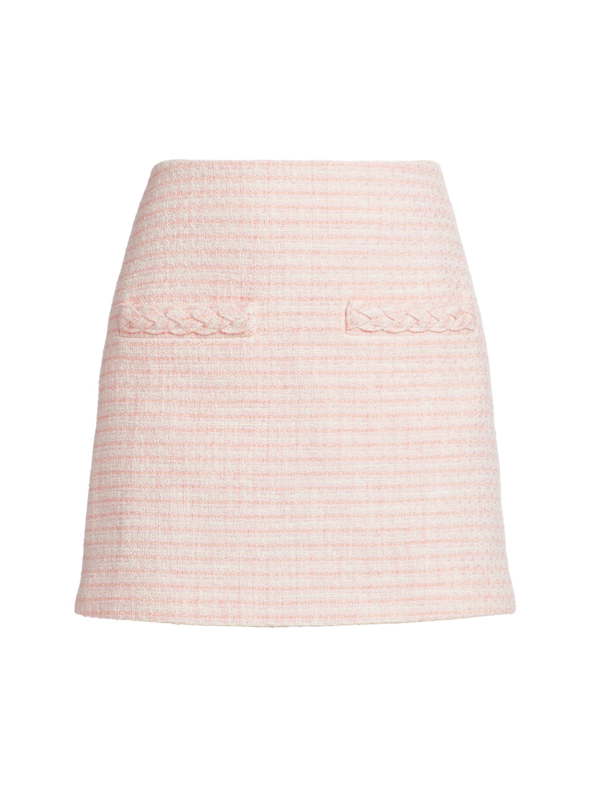 Veronica Beard Women's Perry Plaid Tweed Miniskirt - Light Pink