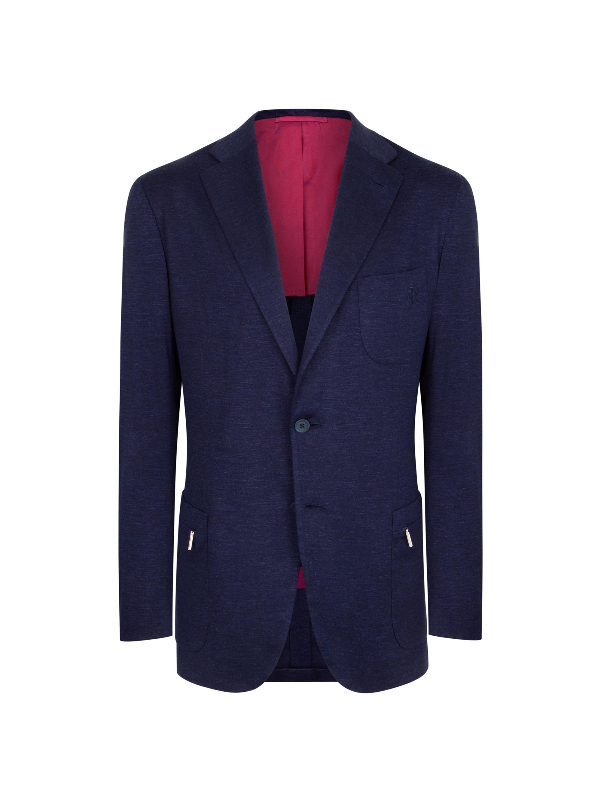 Stefano Ricci Men's Two-Button Jersey Jacket - Dark Blue