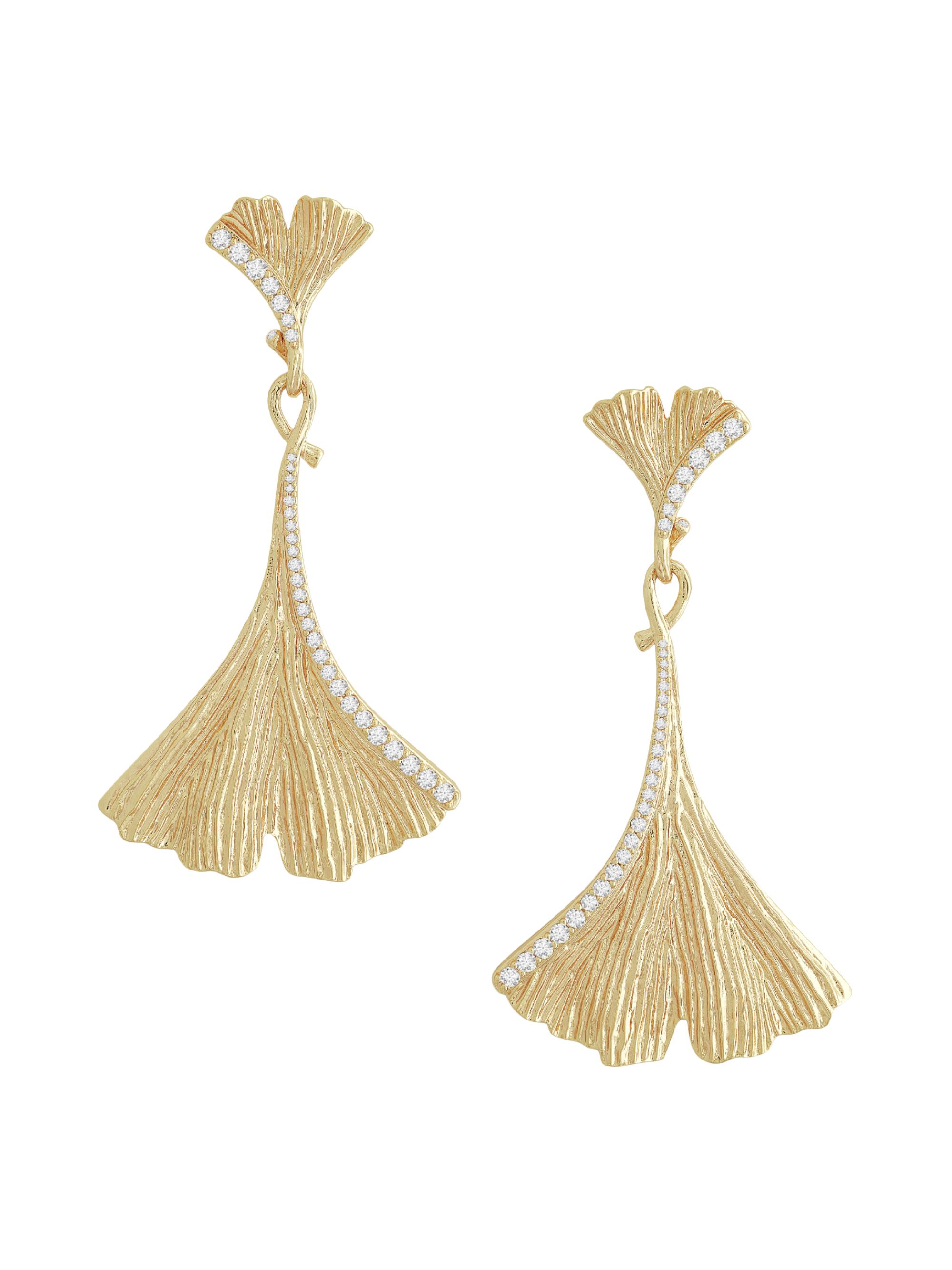 Anabel Aram Women's Ginkgo 18K-Gold-Plated & Cubic Zirconia Drop Earrings - Gold