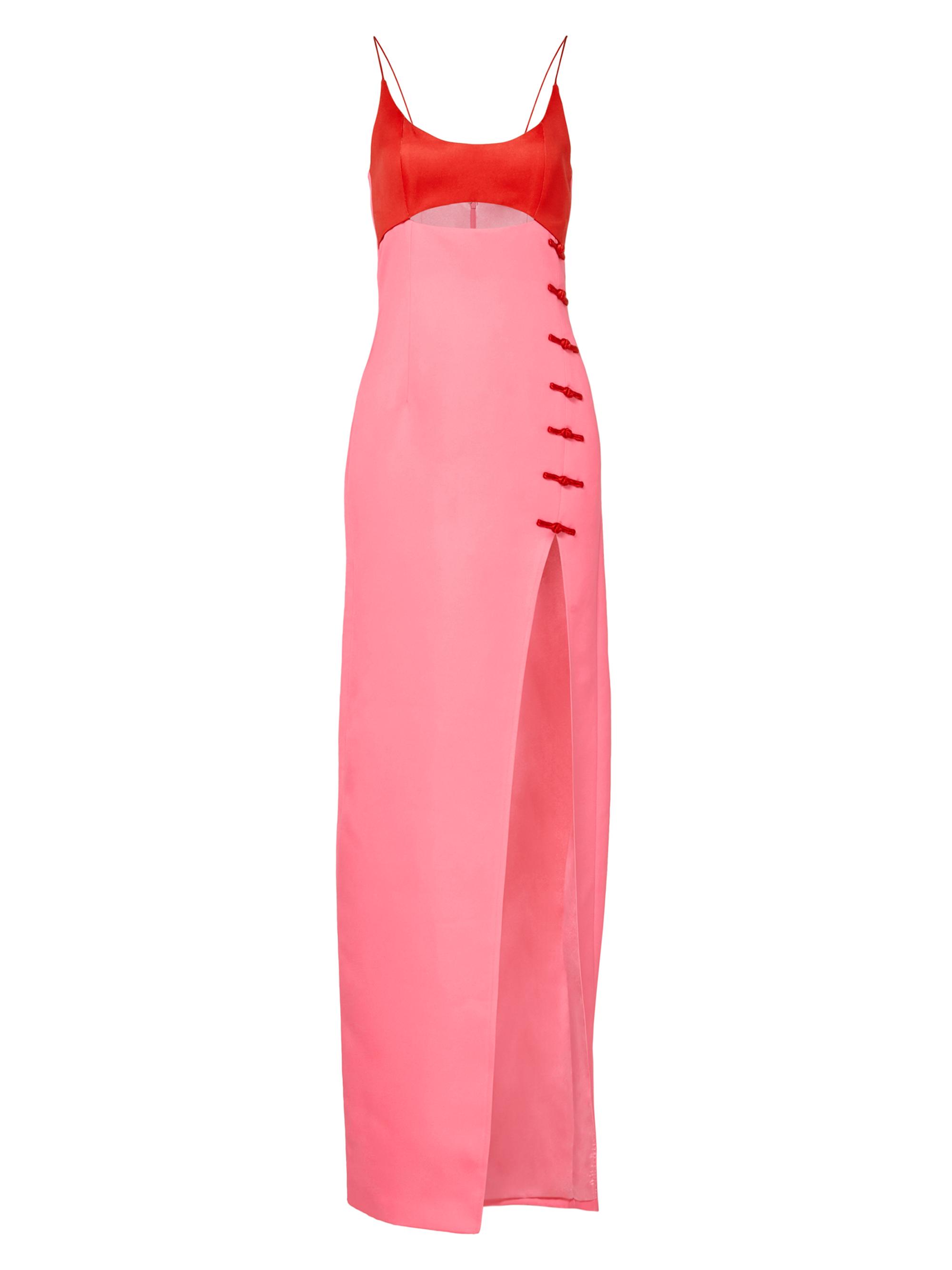 Sau Lee Women's Blake Colorblocked Cut-Out Dress - Pink Red