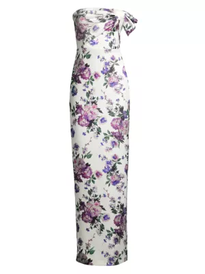 Black Halo Women's Eve Divina Floral Column Gown - Lovely Lilac