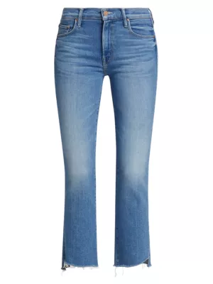 Shop Mother The Insider Crop Step Fray Jeans | Saks Fifth Avenue