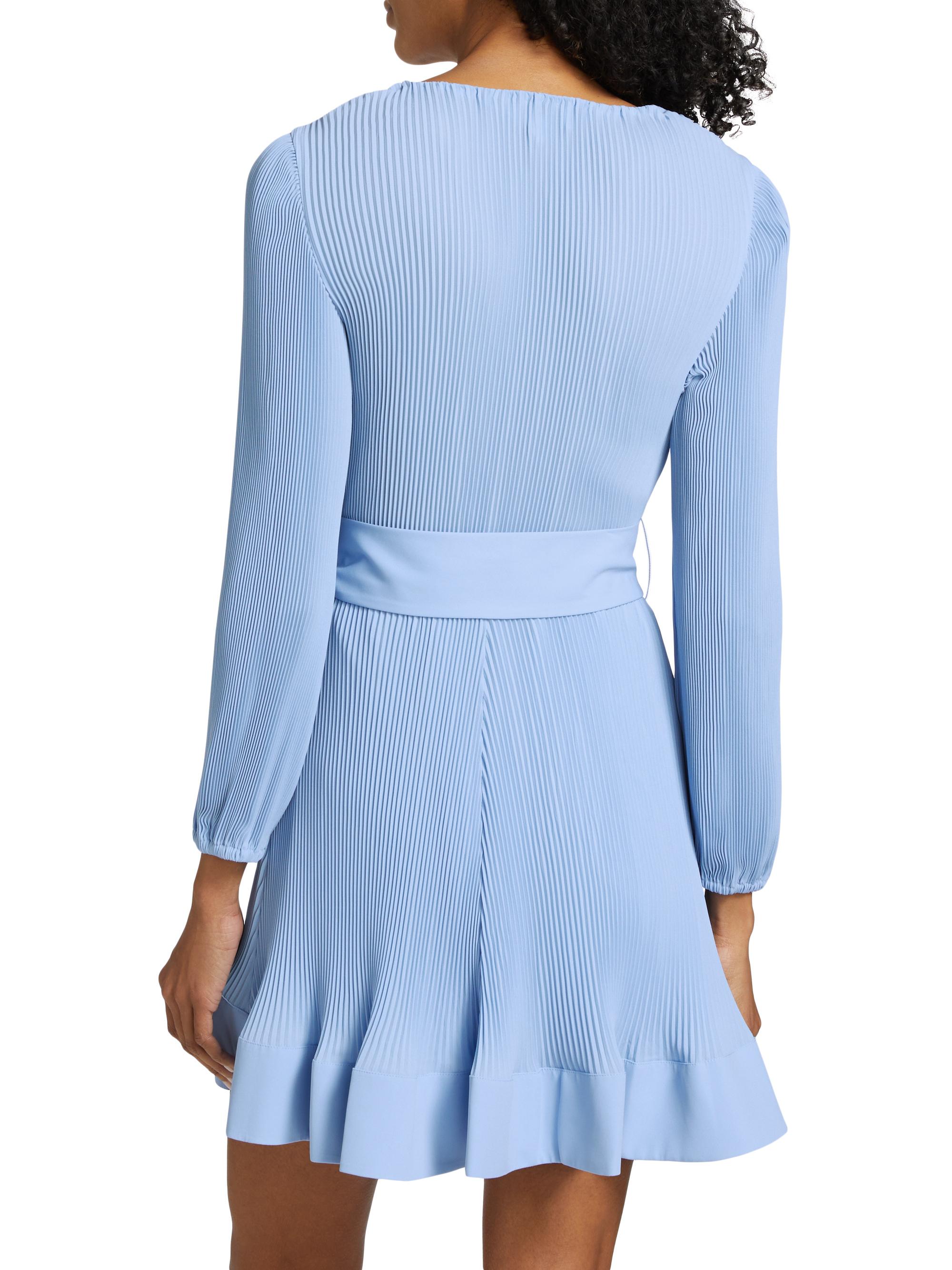Shop Milly Liv Pleated Tie-Waist Minidress | Saks Fifth Avenue