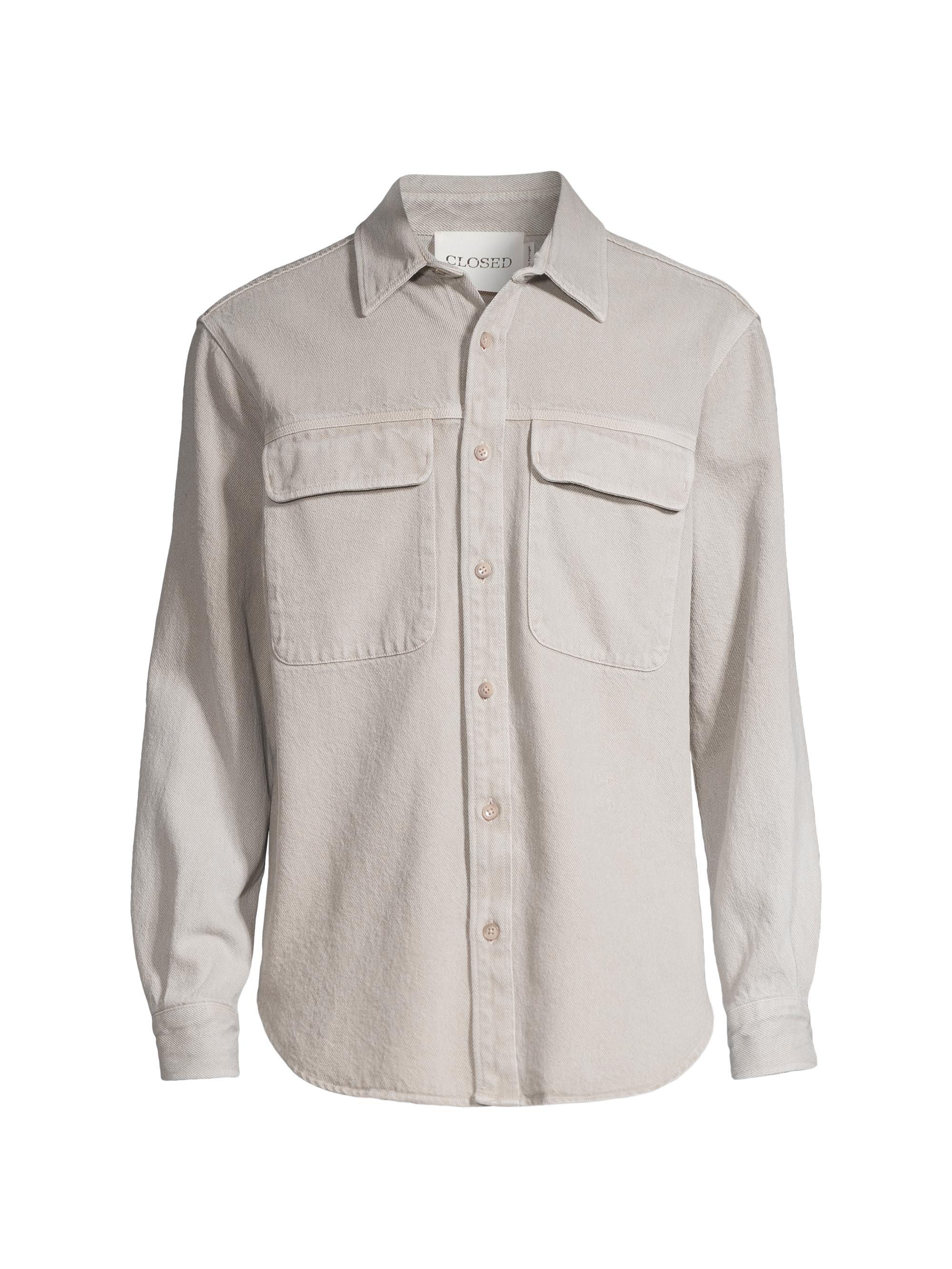 Closed Men's Military Button-Front Shirt - Lime Beige