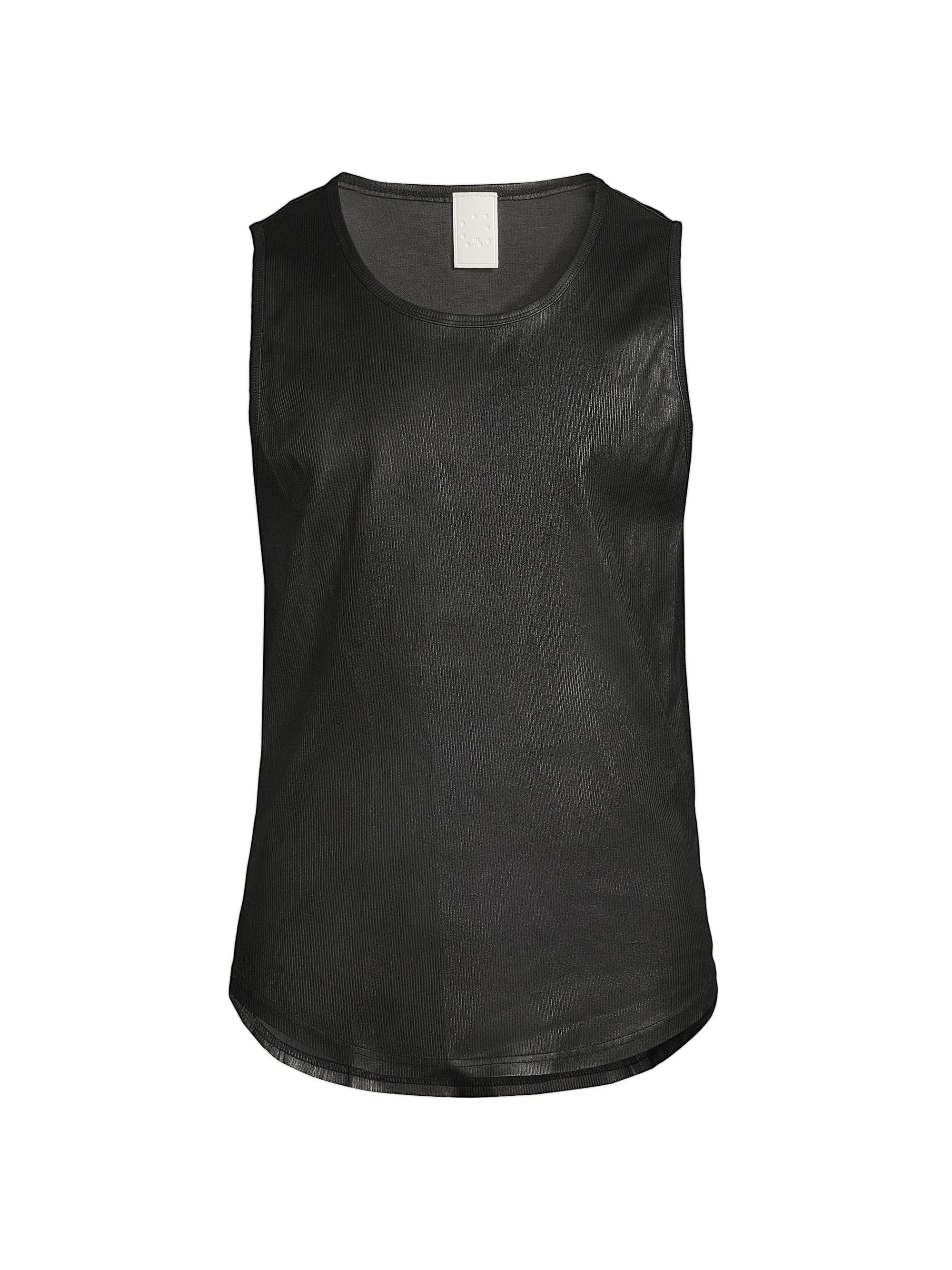EZR Men's Ribbed Leather Tank - Black