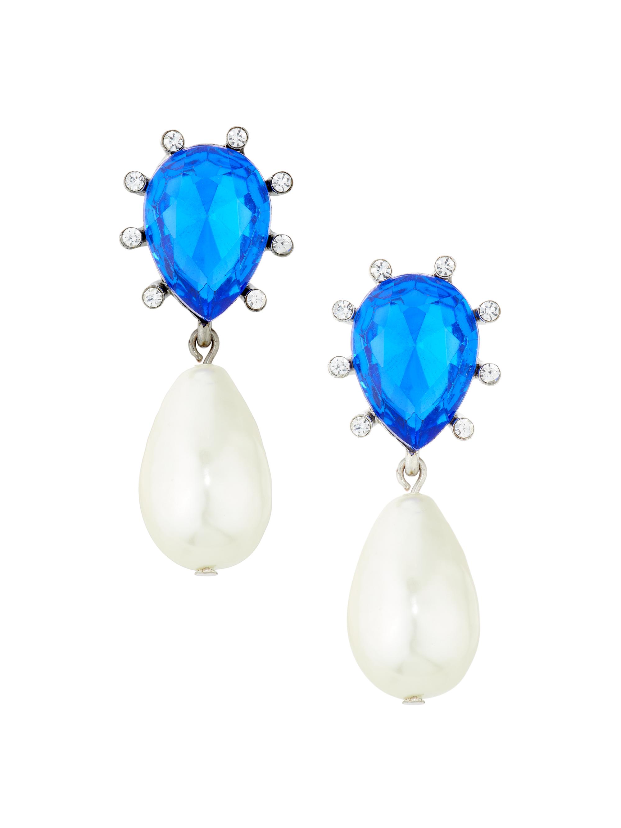 Oscar de la Renta Women's Metal, Glass Crystal & Imitation Pearl Drop Earrings - Rose