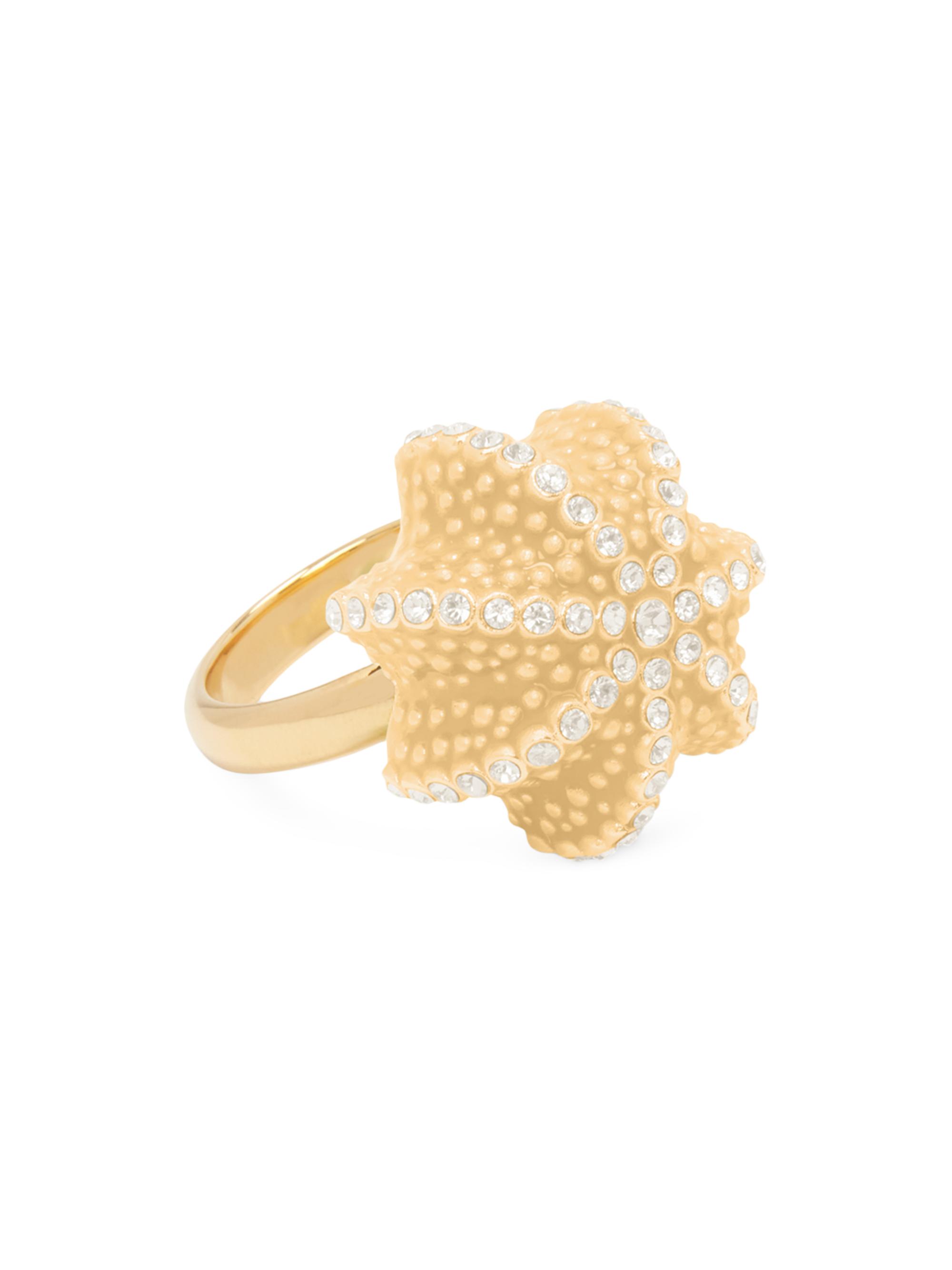 Oscar de la Renta Women's Cactus Goldtone & Crystal Glass Ball Ring - Citrine
