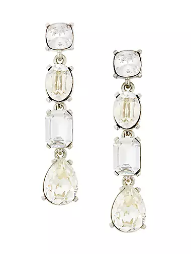 Metal & Glass Crystal Drop Earrings