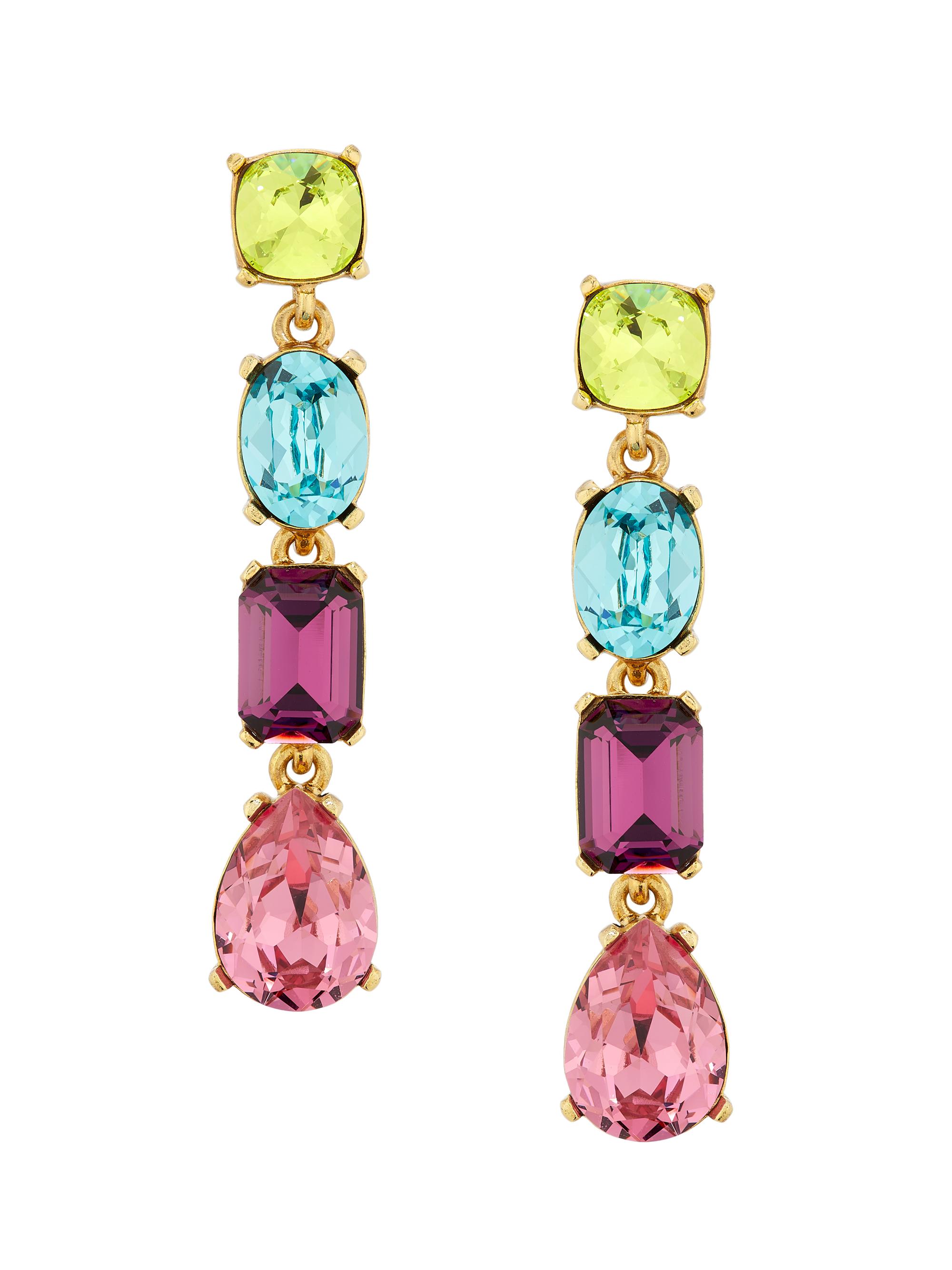 Oscar de la Renta Women's Metal & Glass Crystal Drop Earrings