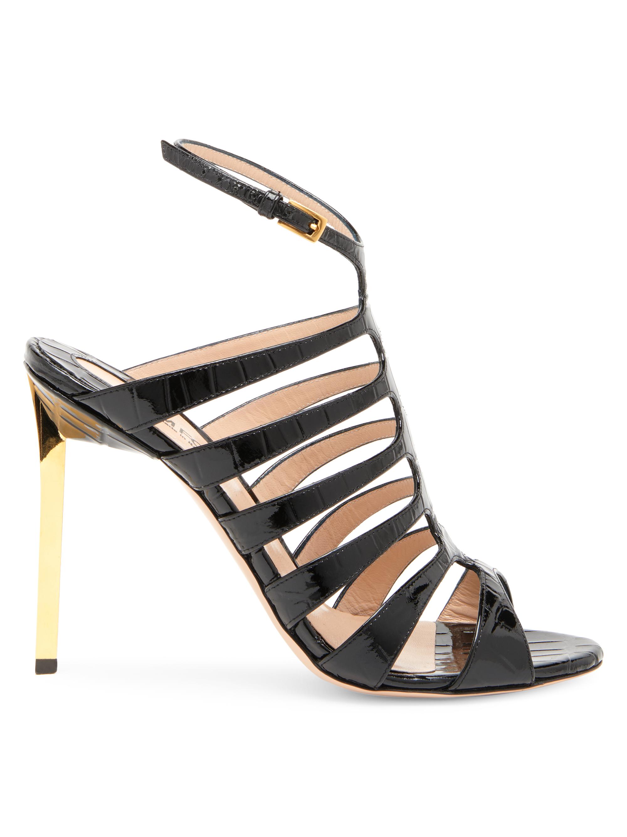 TOM FORD Women's Carine 85MM Leather Strappy Sandals - Black