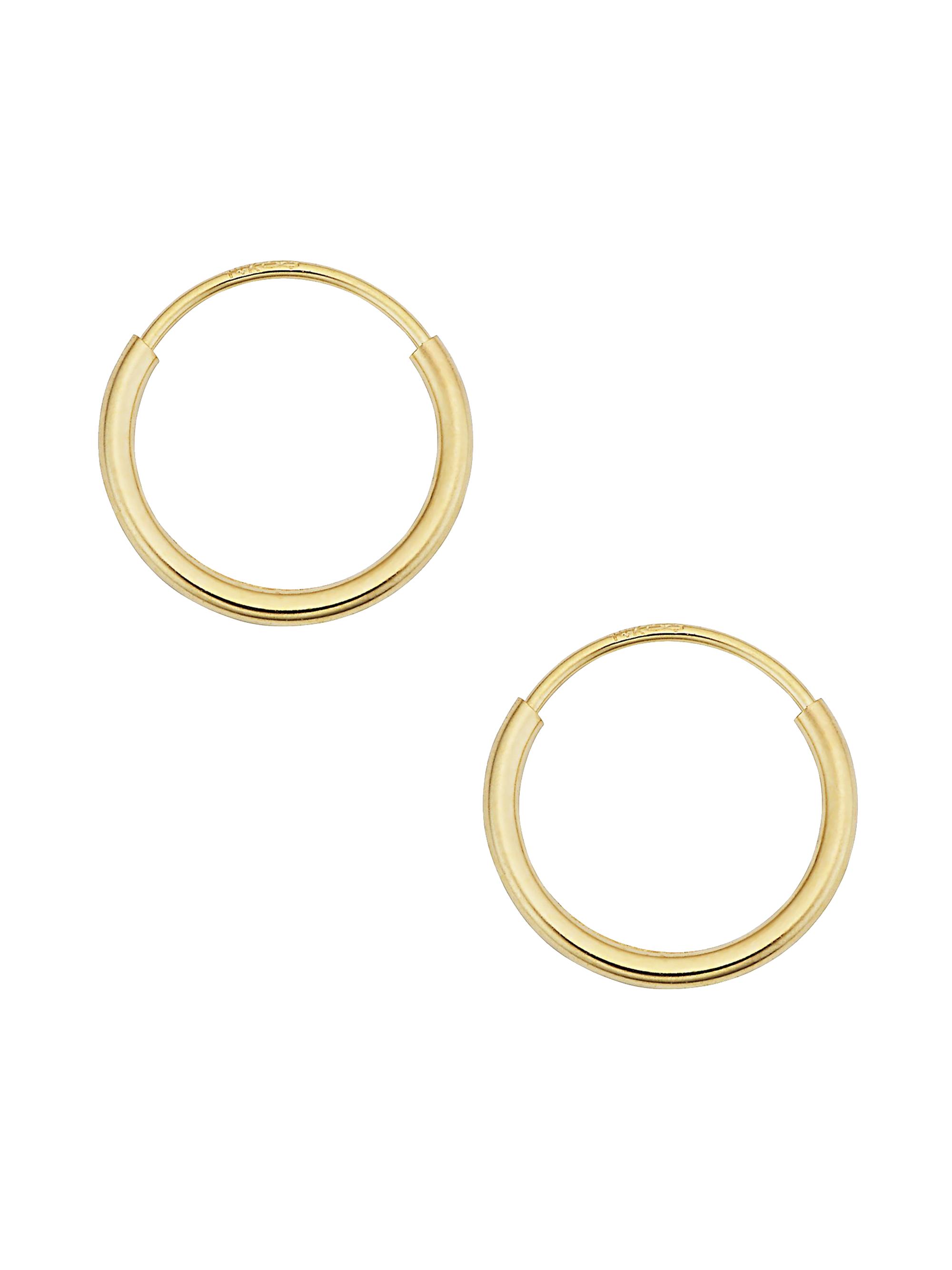 Oradina Women's 14K Yellow Gold Easy Day Petite Hoops - Yellow Gold
