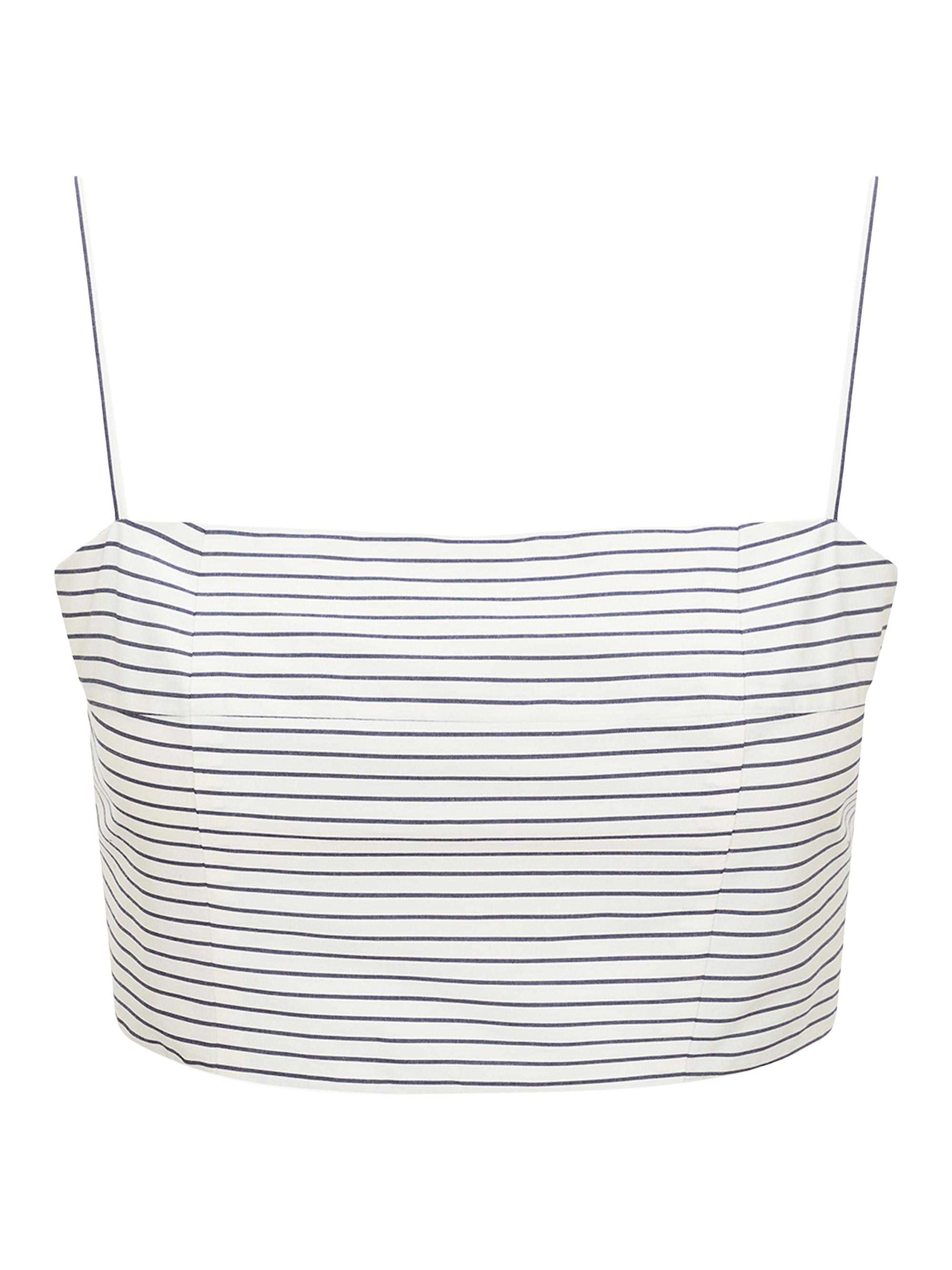 Staud Women's Federico Striped Stretch-Cotton Sleeveless Crop Top -  Micro Stripe