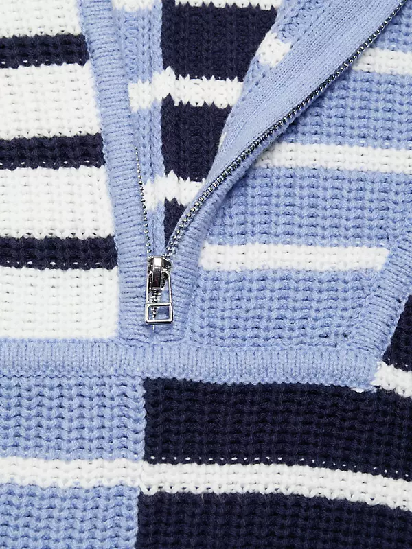 Striped wool-blend half-zip sweater in multicoloured - Givenchy