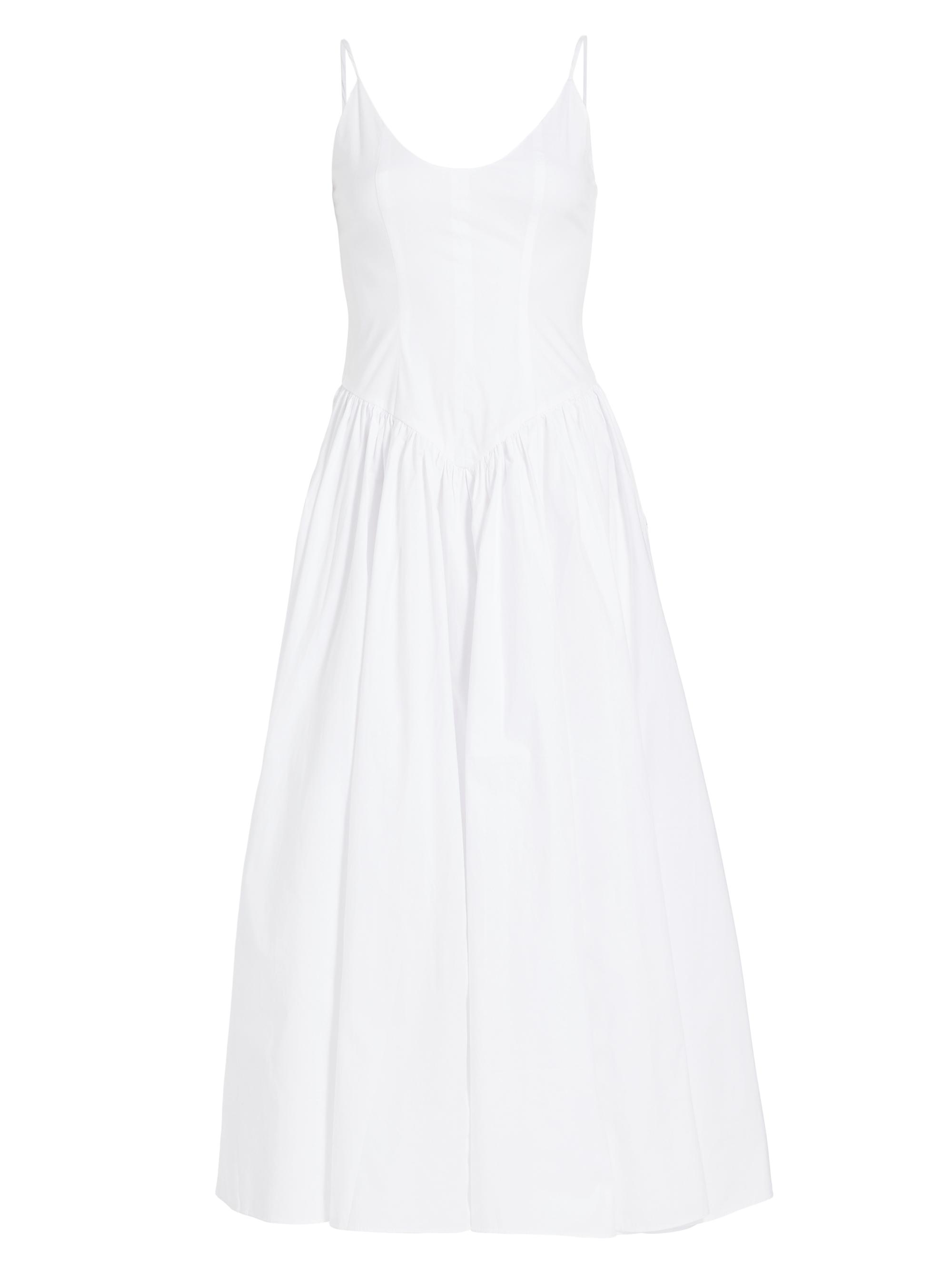 Staud Women's Dena Drop-Waist Midi-Dress - White
