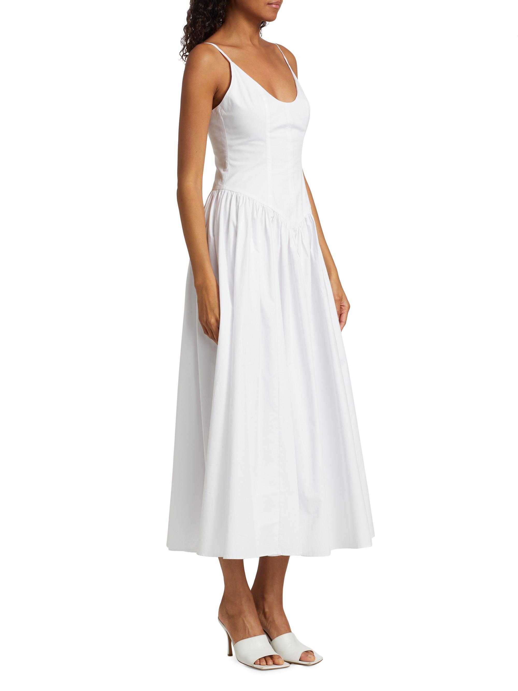 Staud Dena Drop-Waist Midi-Dress