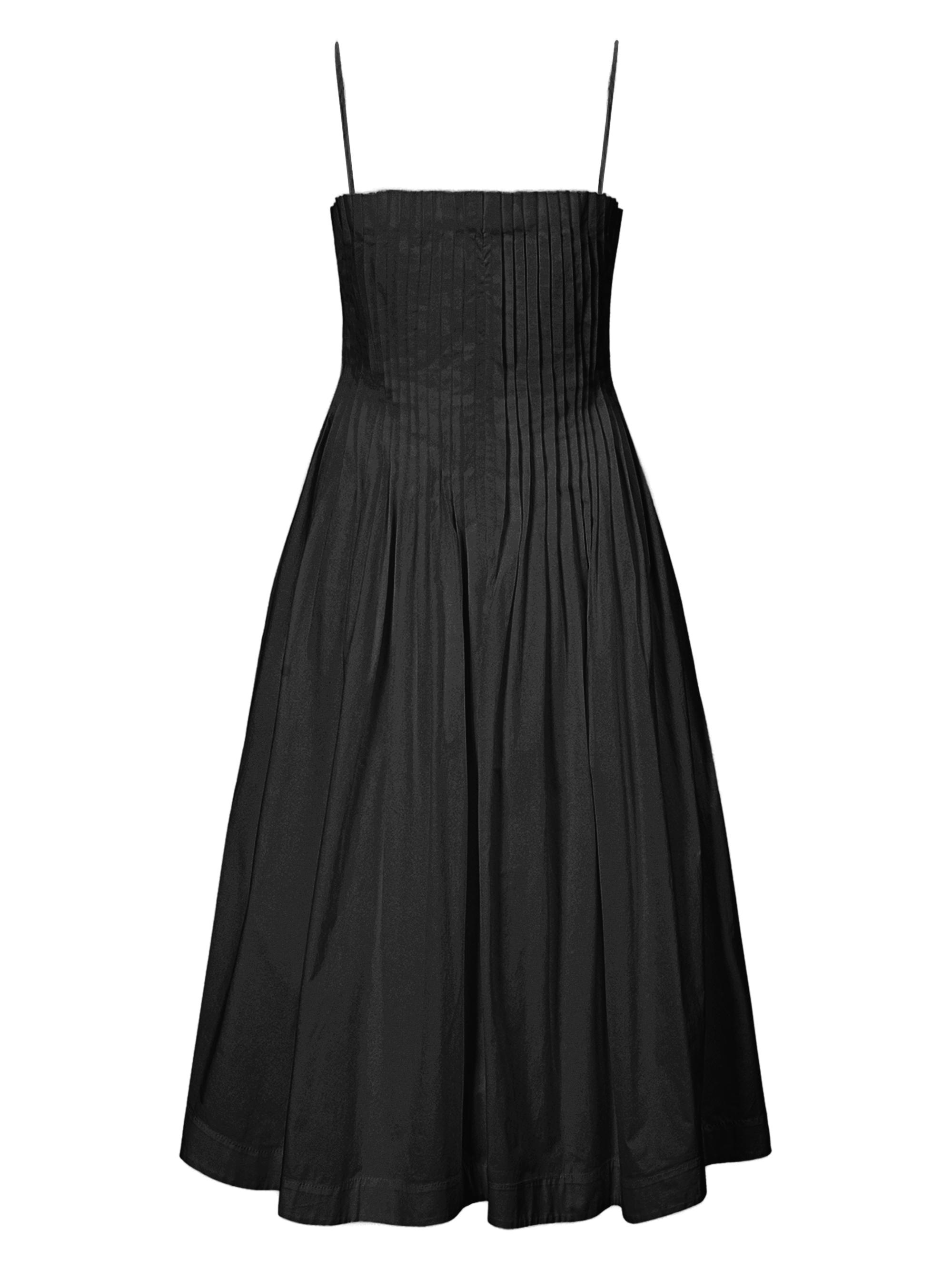 Pleated cotton midi dress