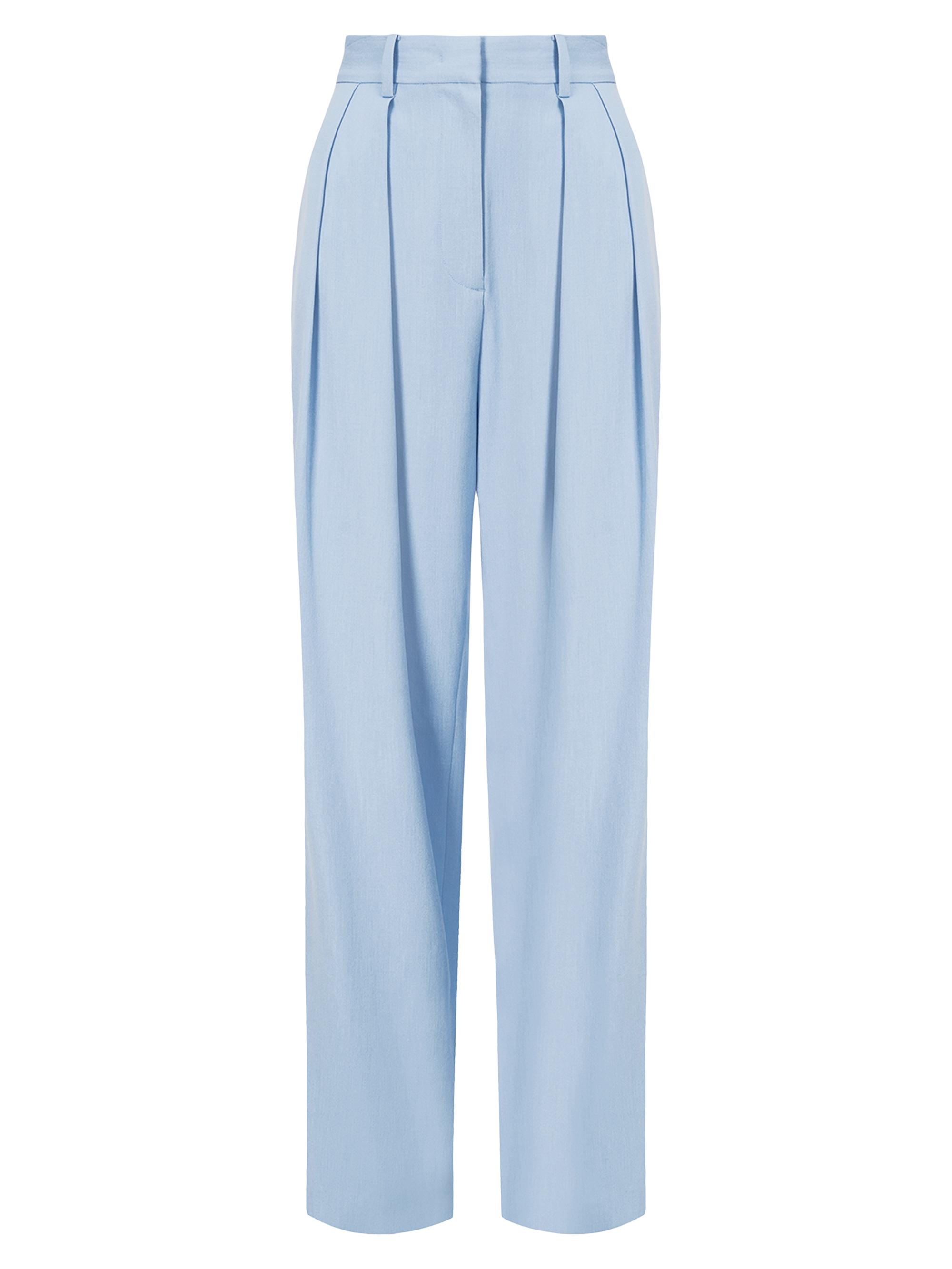 Staud Women's Luisa Pleated Wide-Leg Pants - Periwinkle