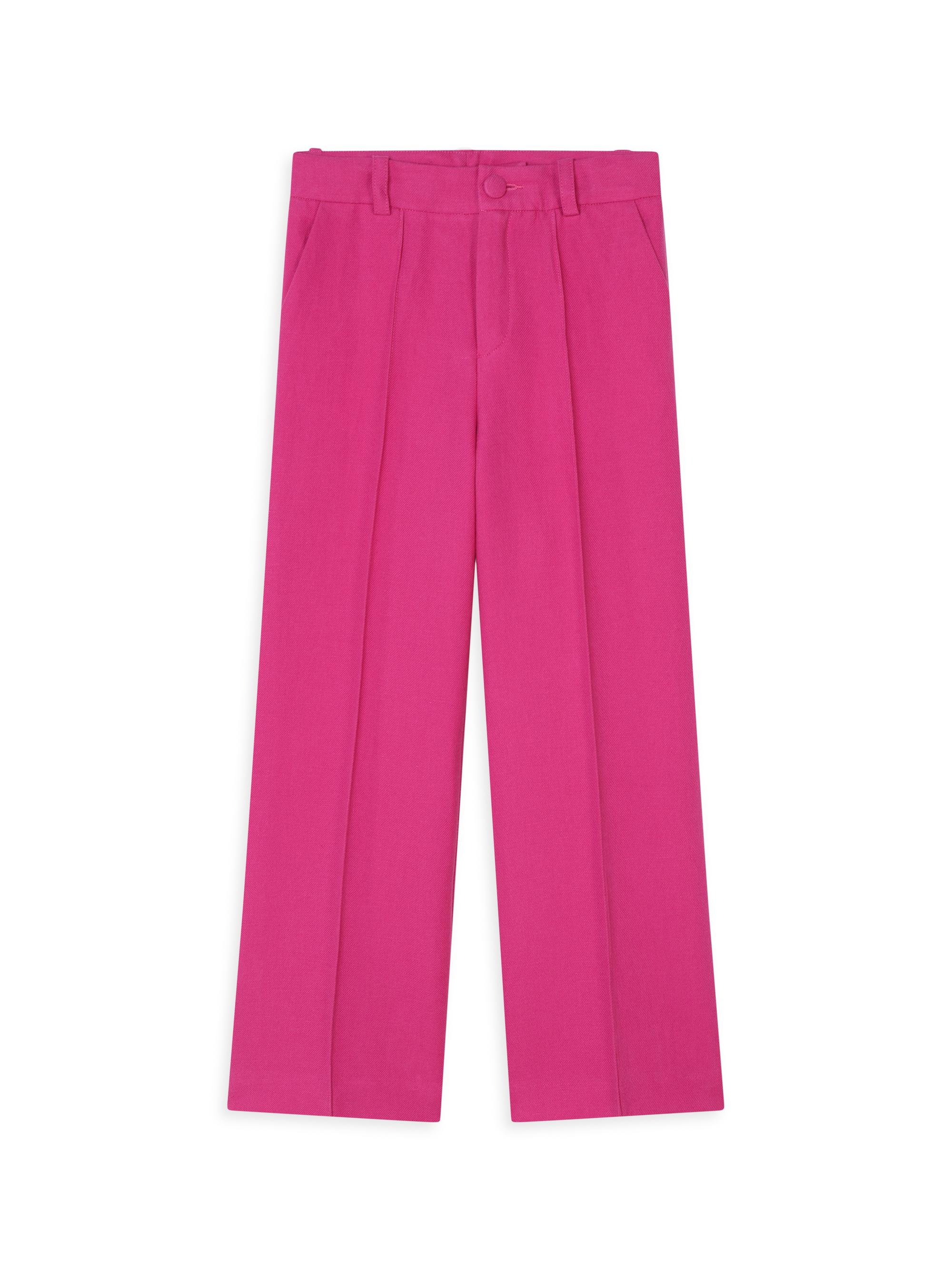 Chloé Girl's Linen Pleated Pants - Pink