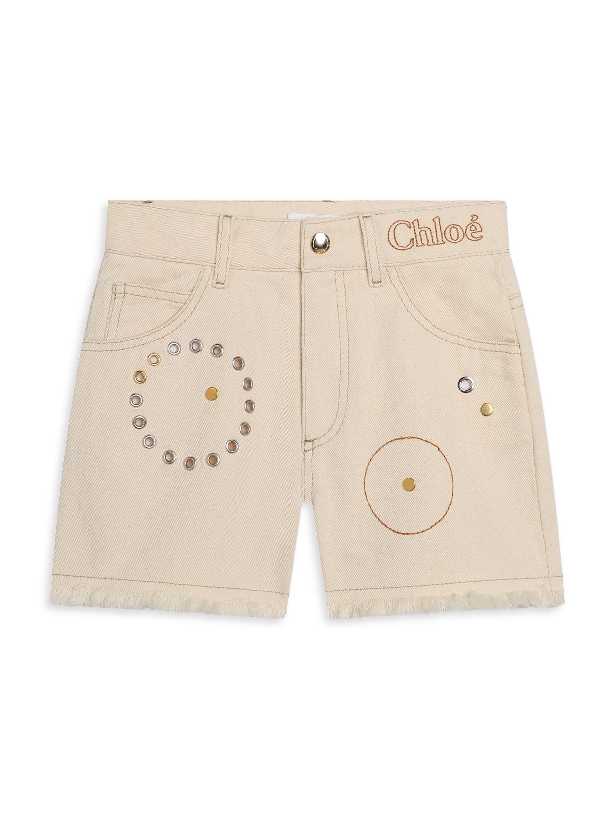 Chloé Little Girl's & Girl's Embellished Denim Shorts - Denim