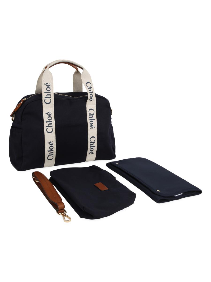 Chloé Logo Cotton & Leather Changing Bag | Saks Fifth Avenue