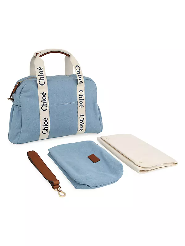 Shop Chloé Logo Cotton & Leather Changing Bag | Saks Fifth Avenue