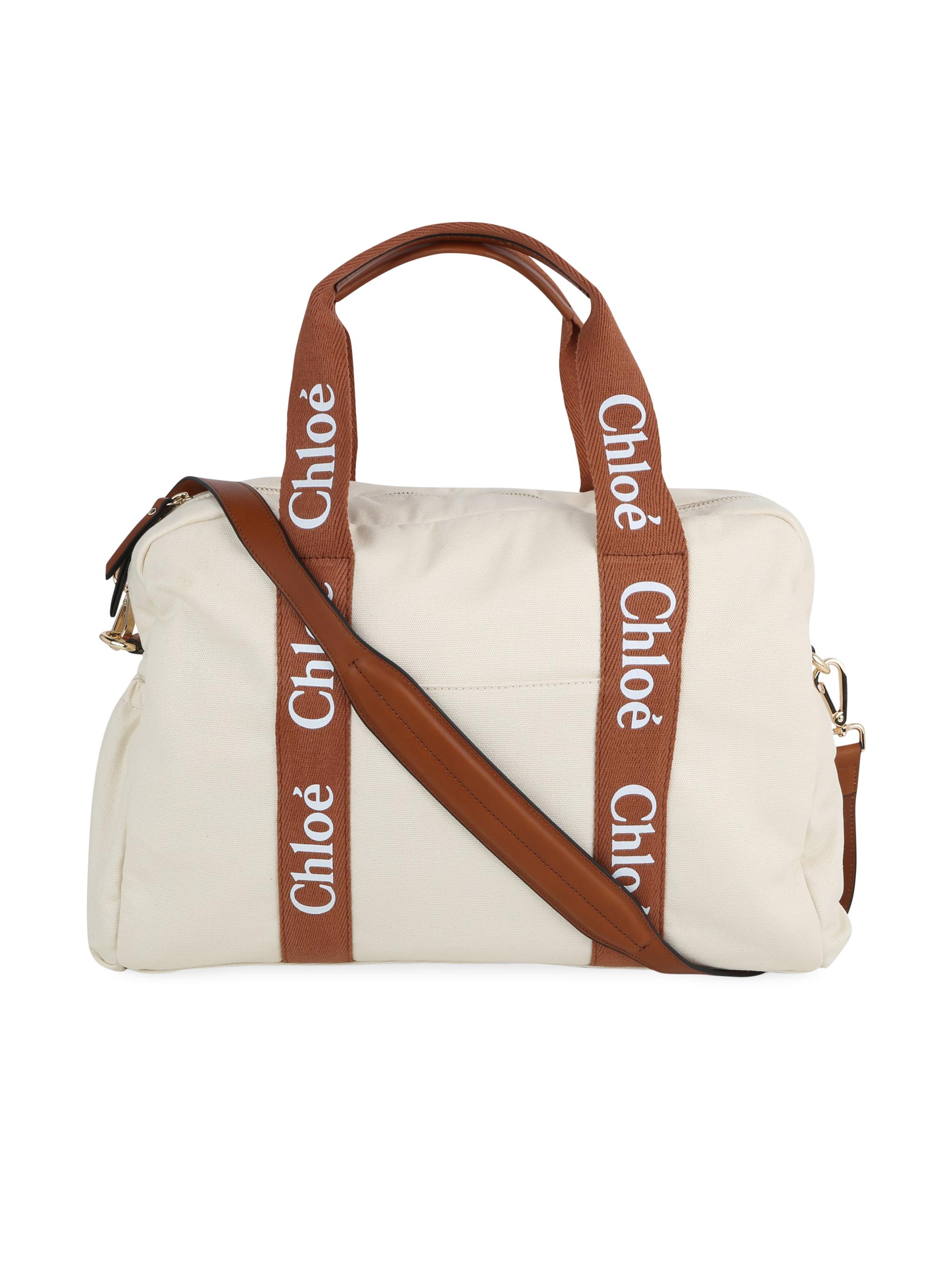 Chloé Logo Cotton & Leather Changing Bag | Saks Fifth Avenue