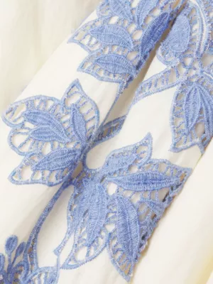Tanya Taylor Amina floral-embroidered midi dress - Neutrals