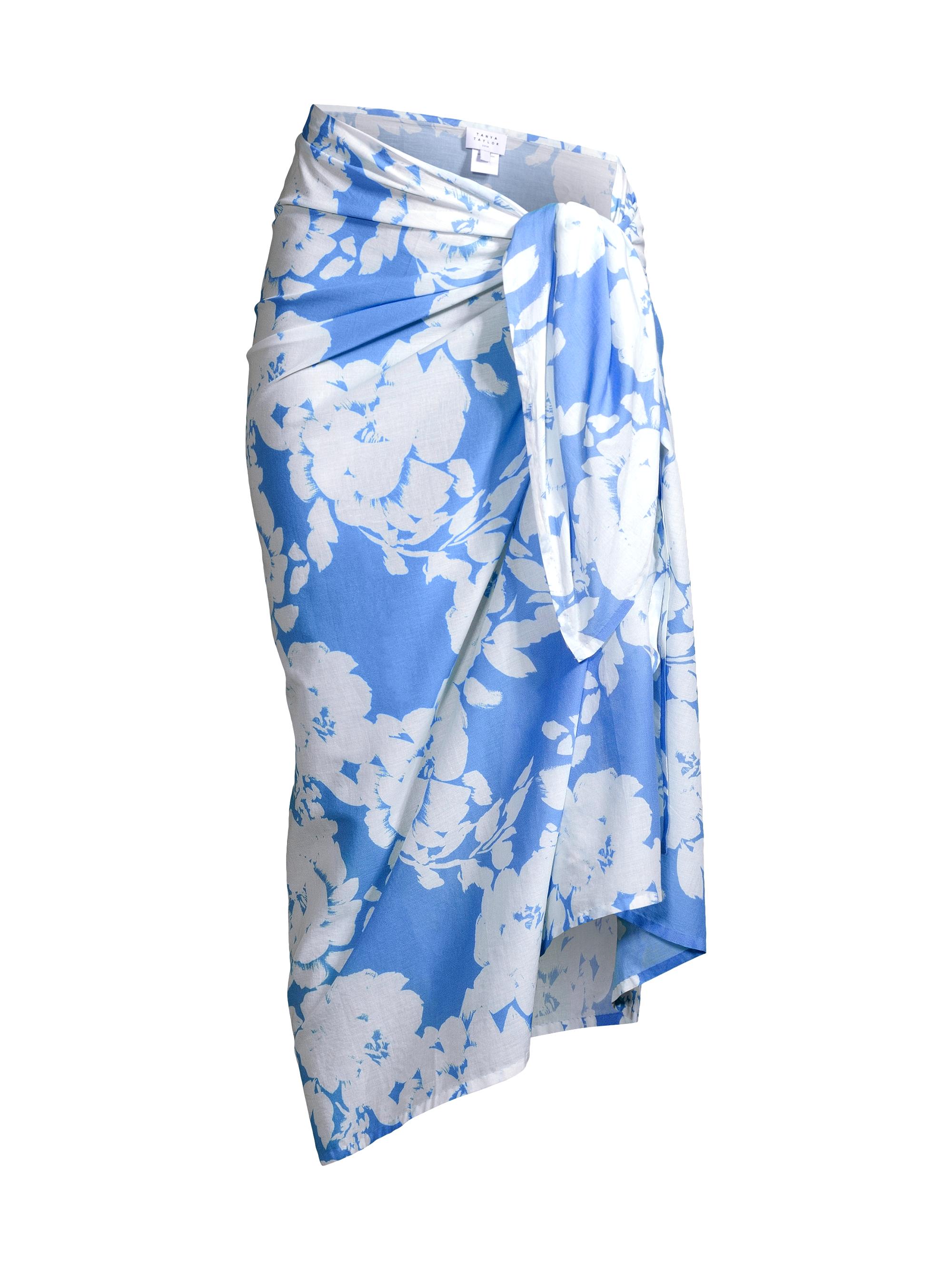 Tanya Taylor Women's Elora Floral Cotton Sarong - Azure Blue