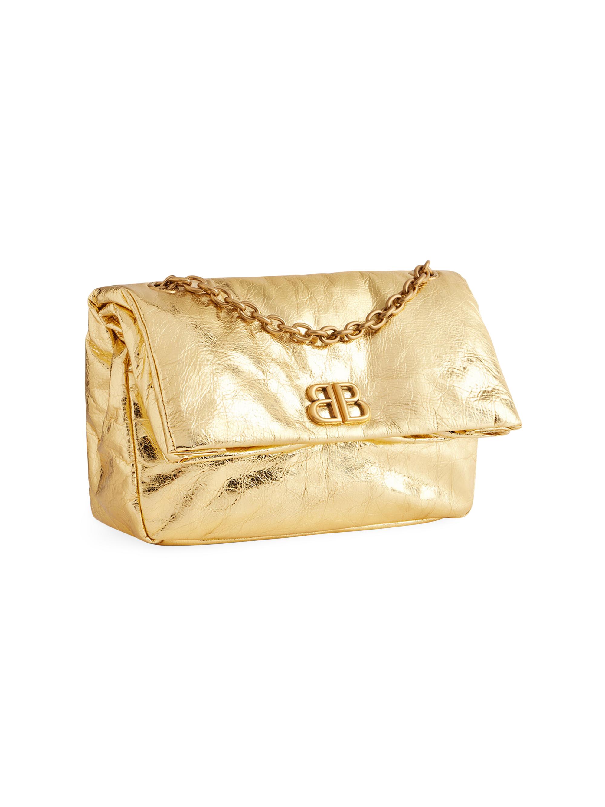 Balenciaga Monaco Small Chain Bag Metallized | Saks Fifth Avenue