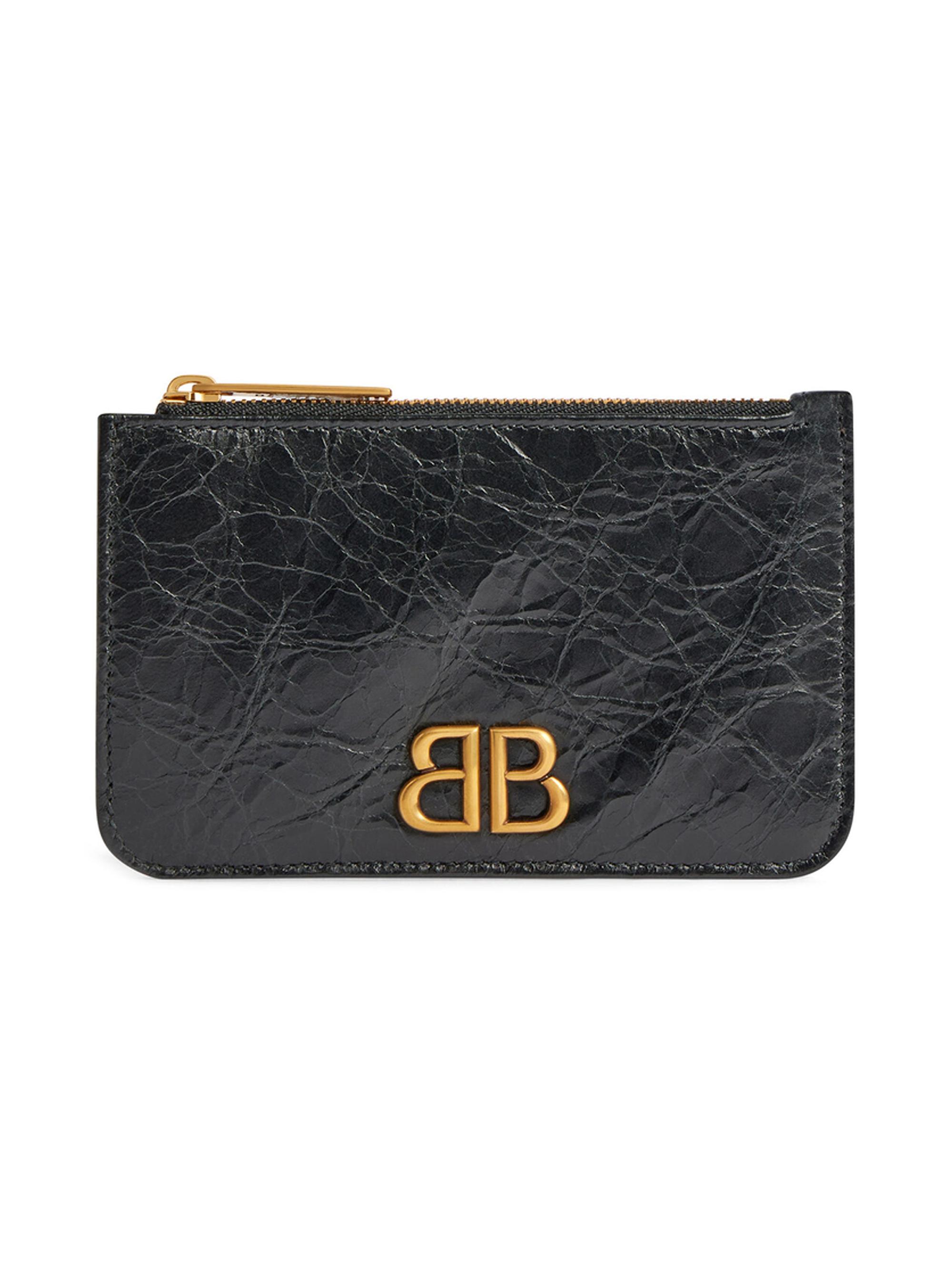 BALENCIAGA バレンシアガ B Long Card Case Balenciaga Black Patent Leather Card Case B Logo Croc