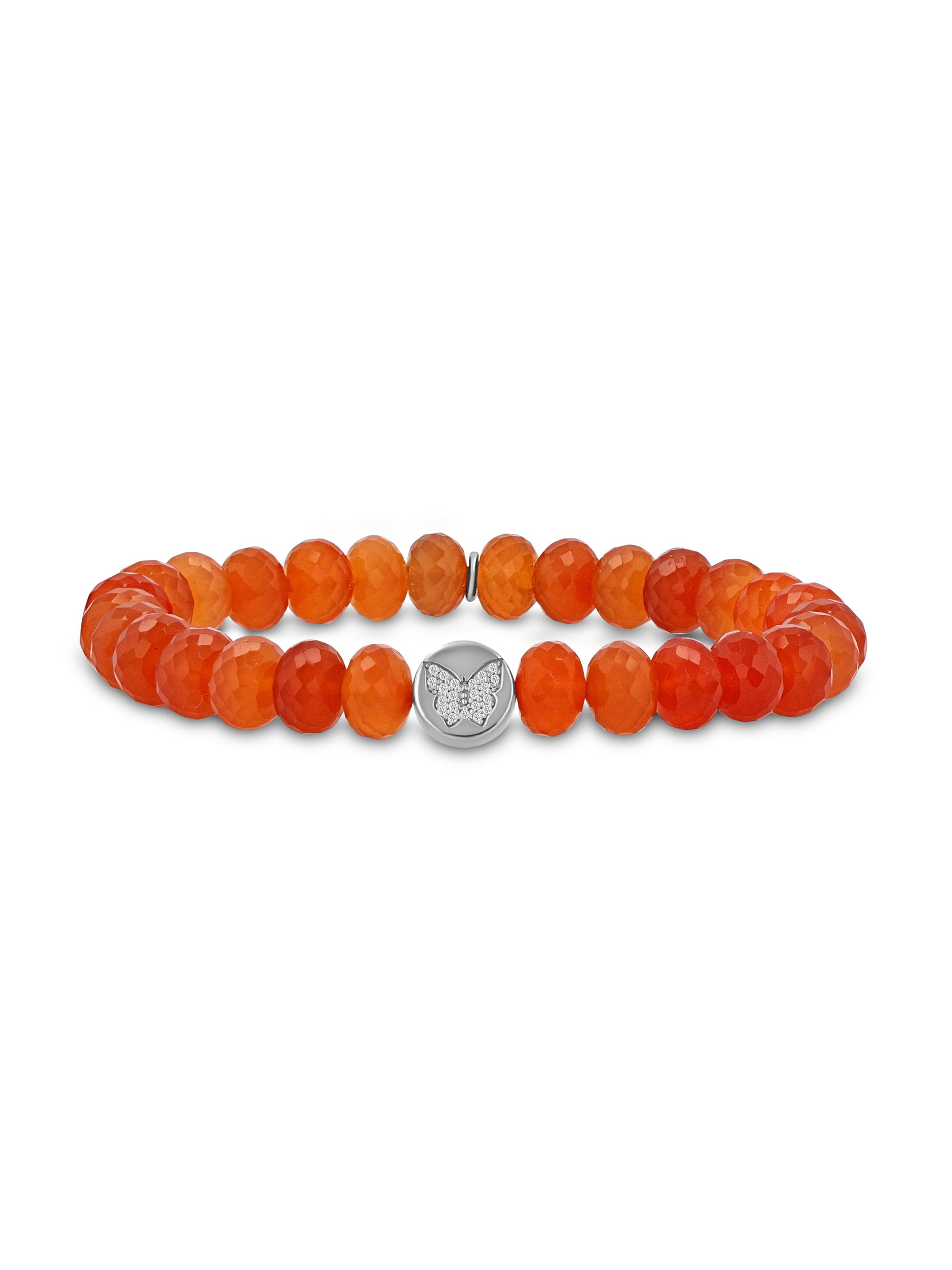 Sheryl Lowe Women's Cuties Icon Sterling Silver, Carnelien & 0.06 TCW Diamond Beaded Bracelet - Silver