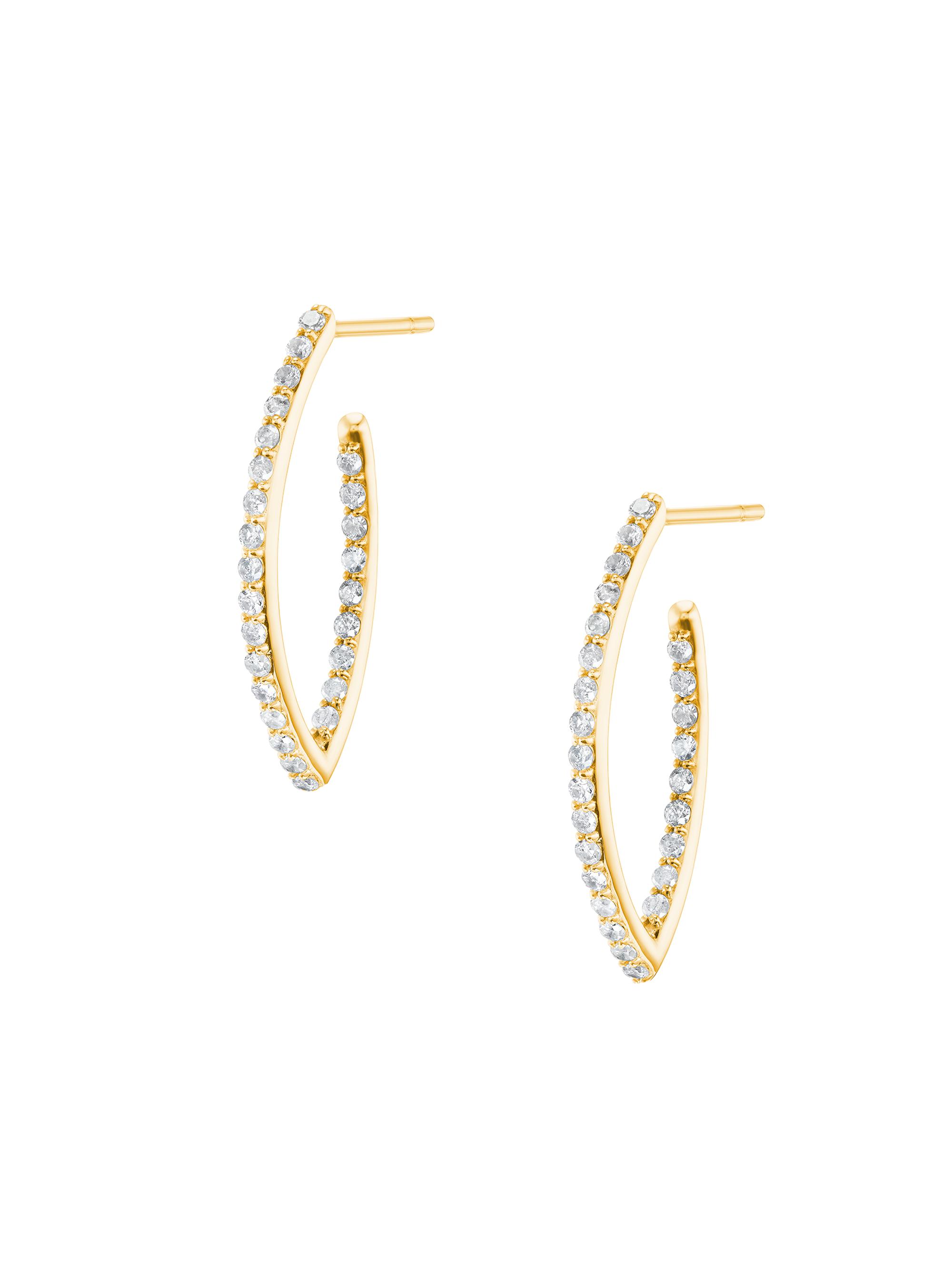 Sheryl Lowe Women's 14K Yellow Gold & 0.63 TCW Diamond Inside-Out Marquise Hoop Earrings - Gold