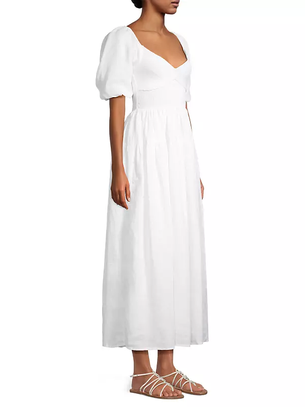 Faithfull the Brand Puff Sleeve Linen Dress – The Turn