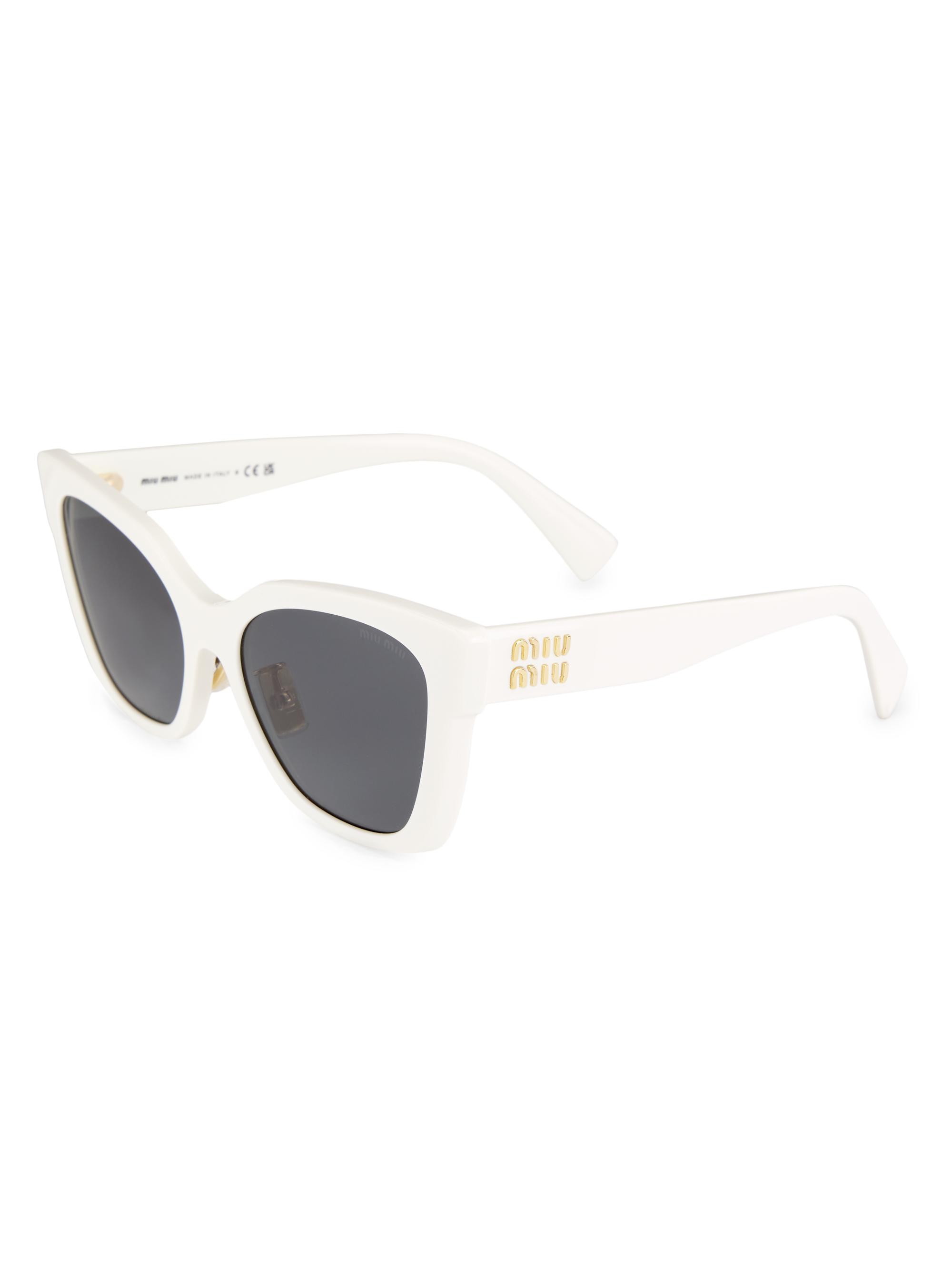 Miu Miu Women's 56MM Square Sunglasses - White Dark Grey